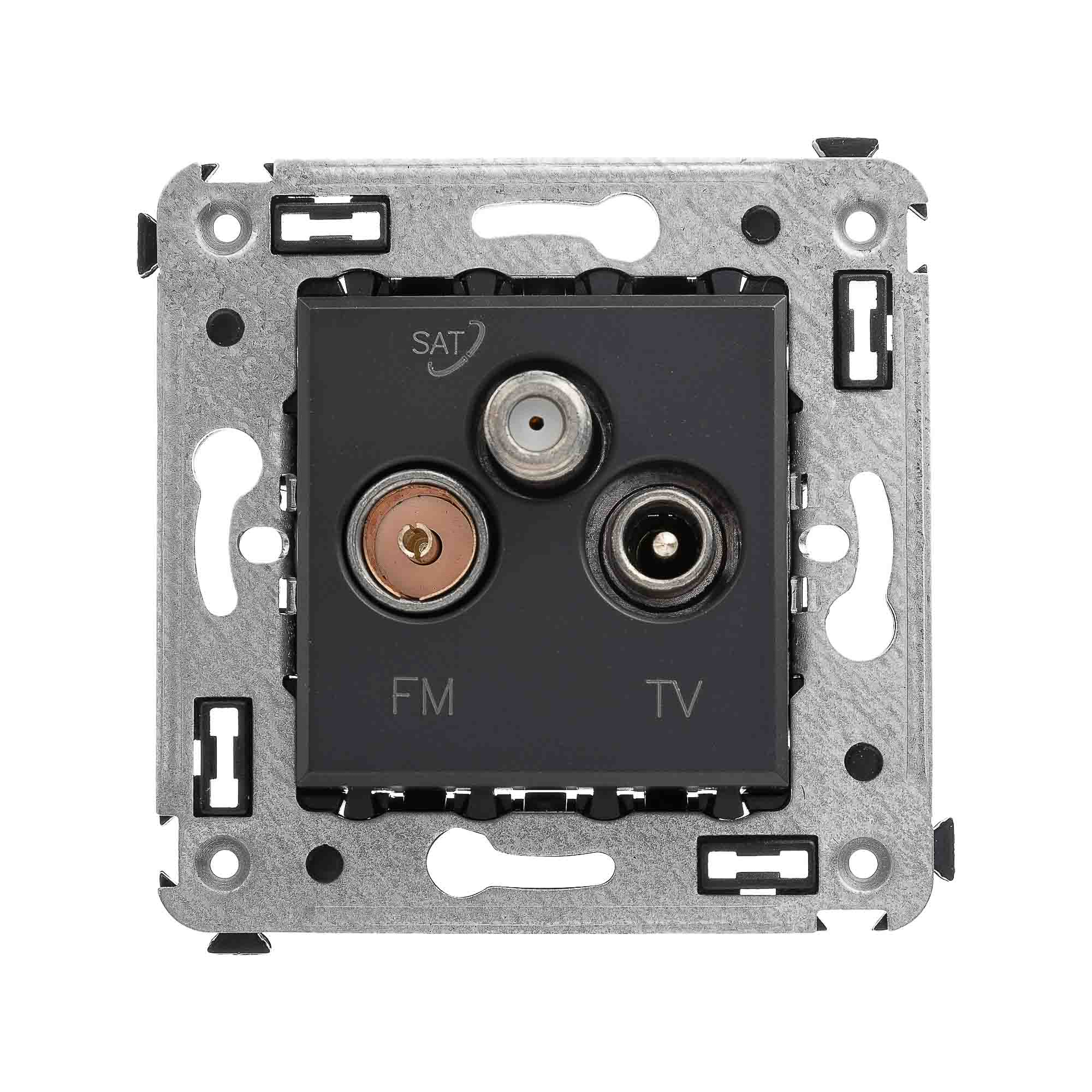 Avanti Розетка TV-FM-SAT в стену, , Черный матовый