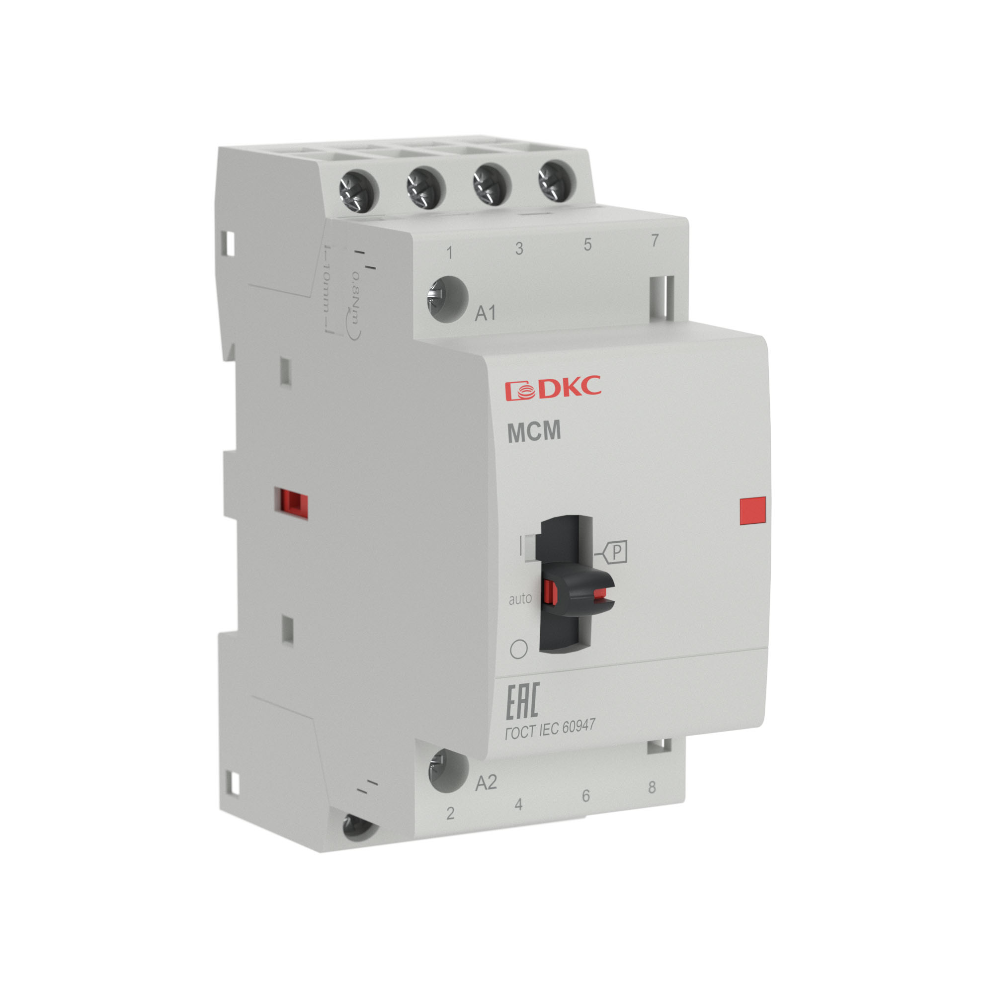 Контактор модульный YON макс (YON max) типа MCМ с ручным управлением, 4P, 25A, 240В, 4НО