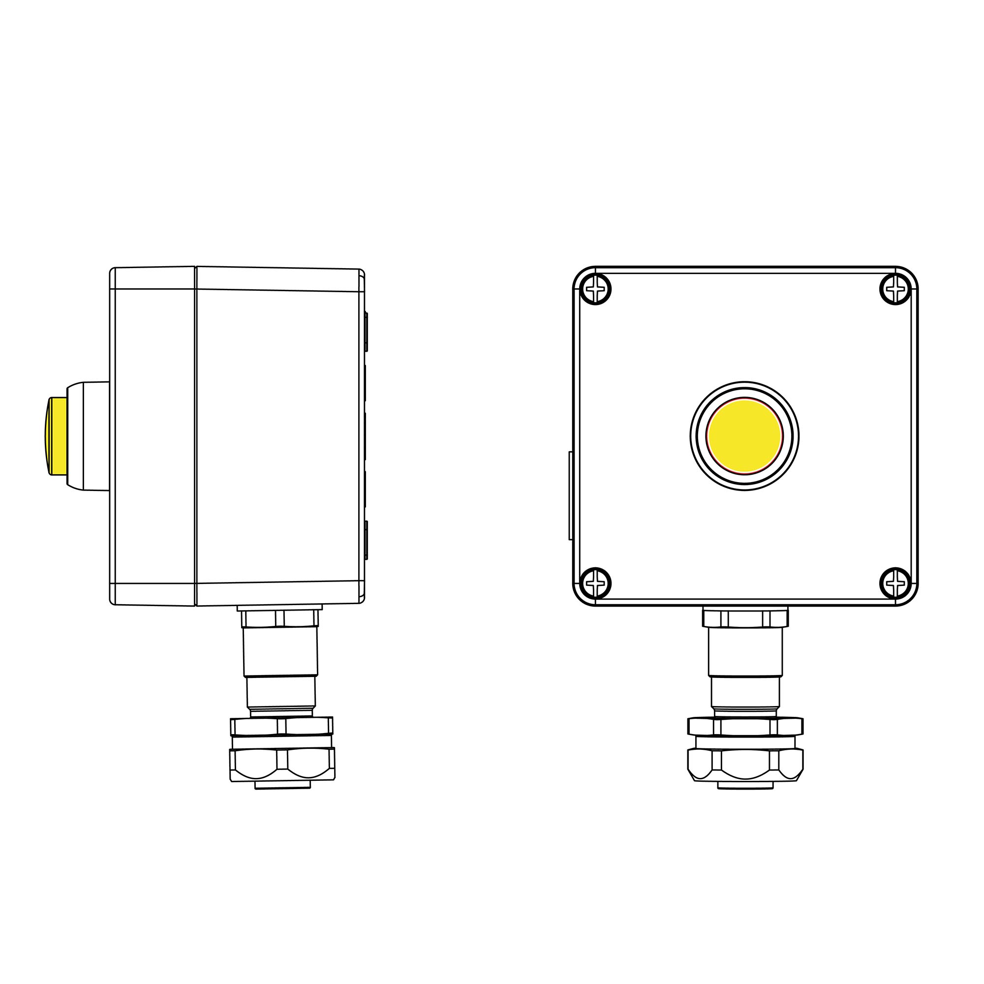 Пост взрывозащищенный управления из алюминия CU-A-12-(1 x LY(250))-1xKAEPM2MHK-20(C)1Ex de IIC Т5 Gb / Ex tb IIIC T95°Cdb IP66