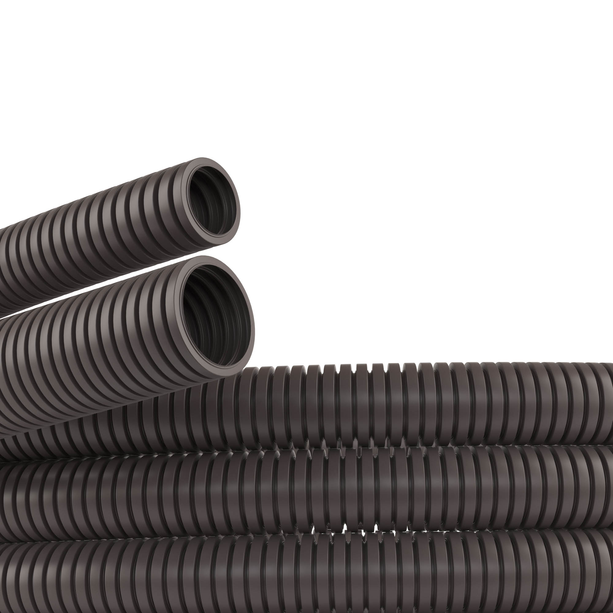 Труба ПА 6 гофр. DN7мм, ПВ-0, Dвн 6,8 мм, Dнар    10,1 мм, цвет тёмно-серый, без протяжки