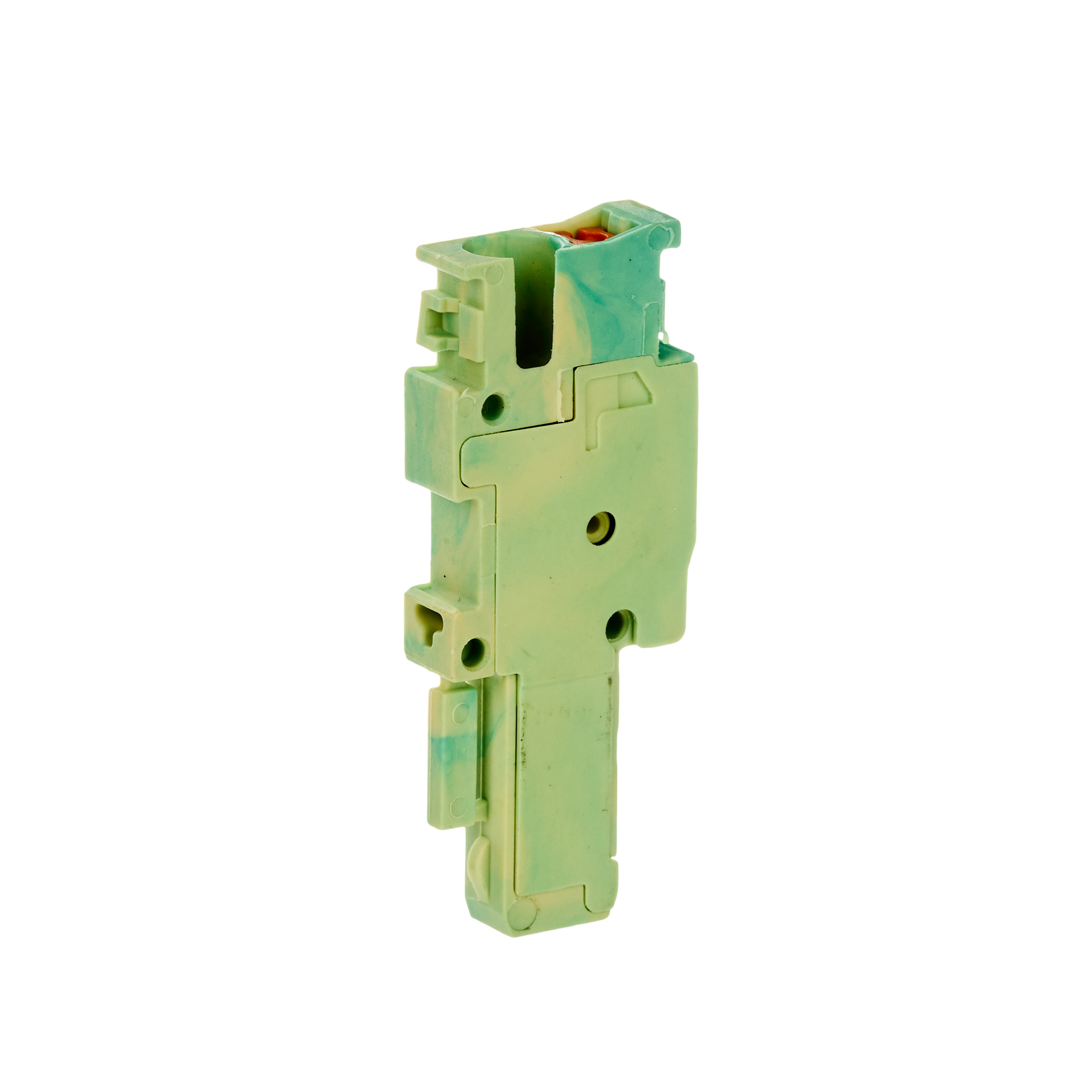 Клемма вставная, зажим push-in, 1 точка подключения, 2.5 кв.мм, желто-зеленая