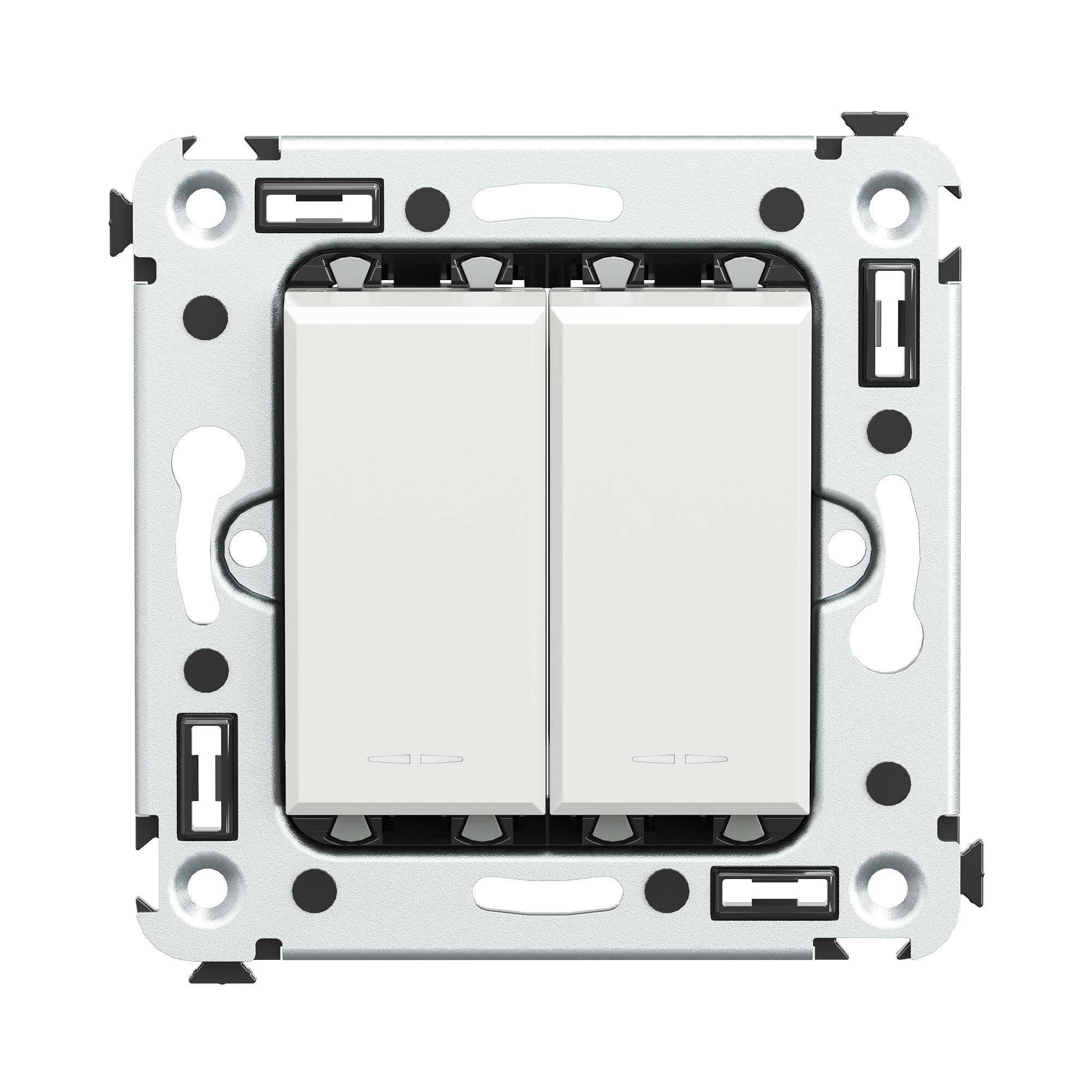 Avanti Выключатель двухклавишный в стену, Белое   облако