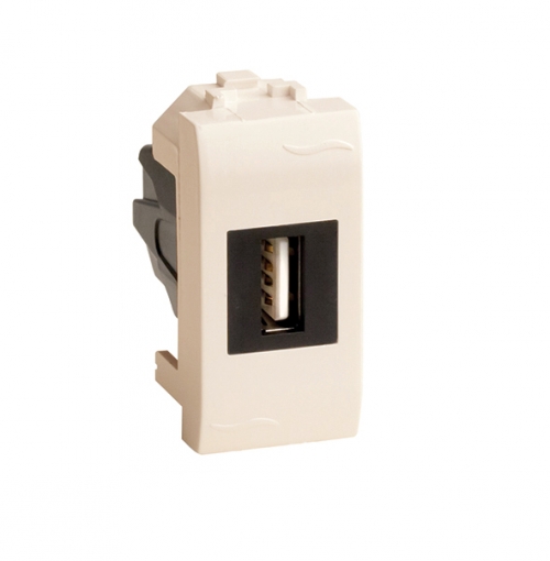 Розетка USB 2.0 Brava слоновая кость 1 модуль