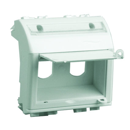 Адаптер для 2 оптоволоконныx разъемов белый 2 модуля