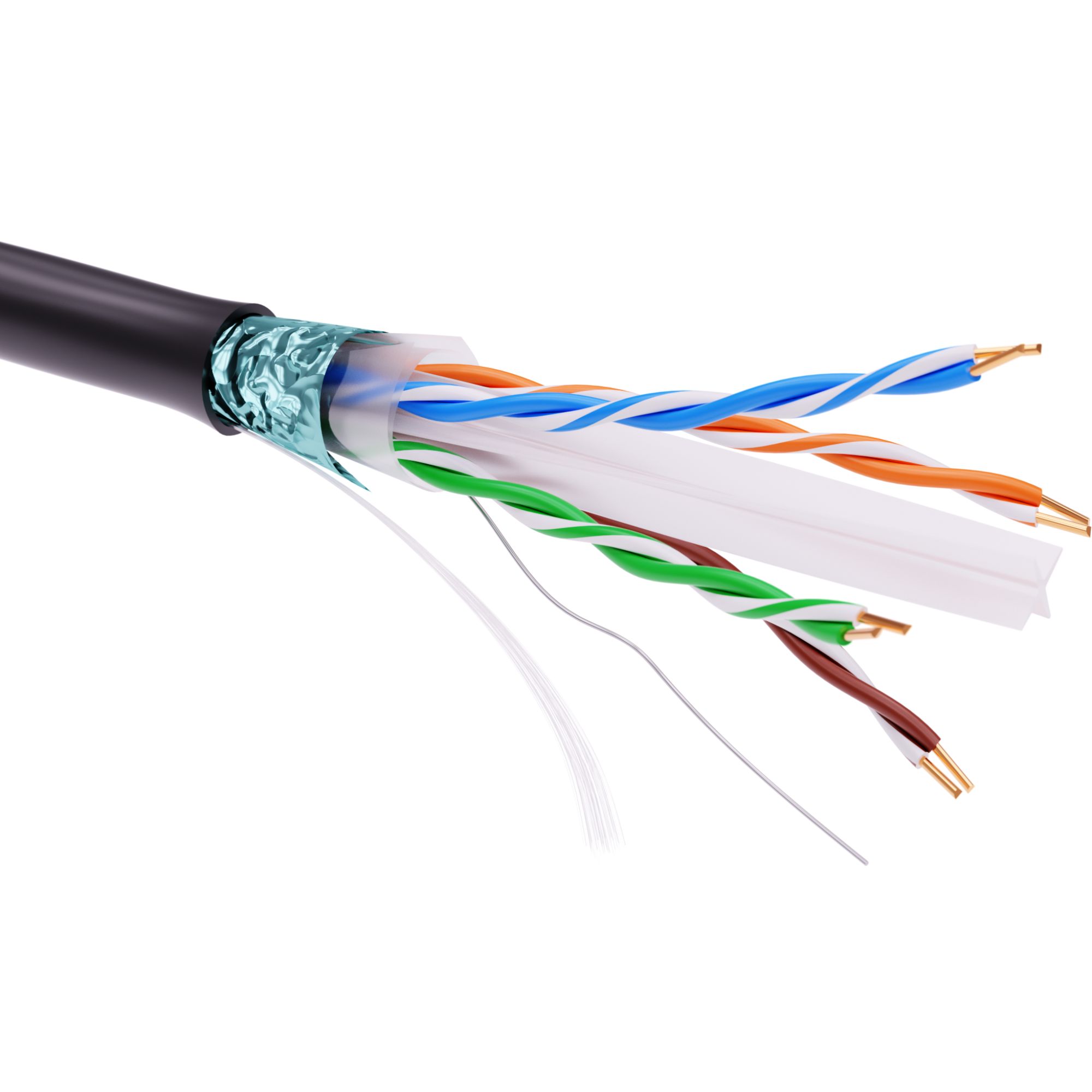 Витая пара F/UTP 4 пары CAT 6 светостабилизированный PE черный катушка 305м