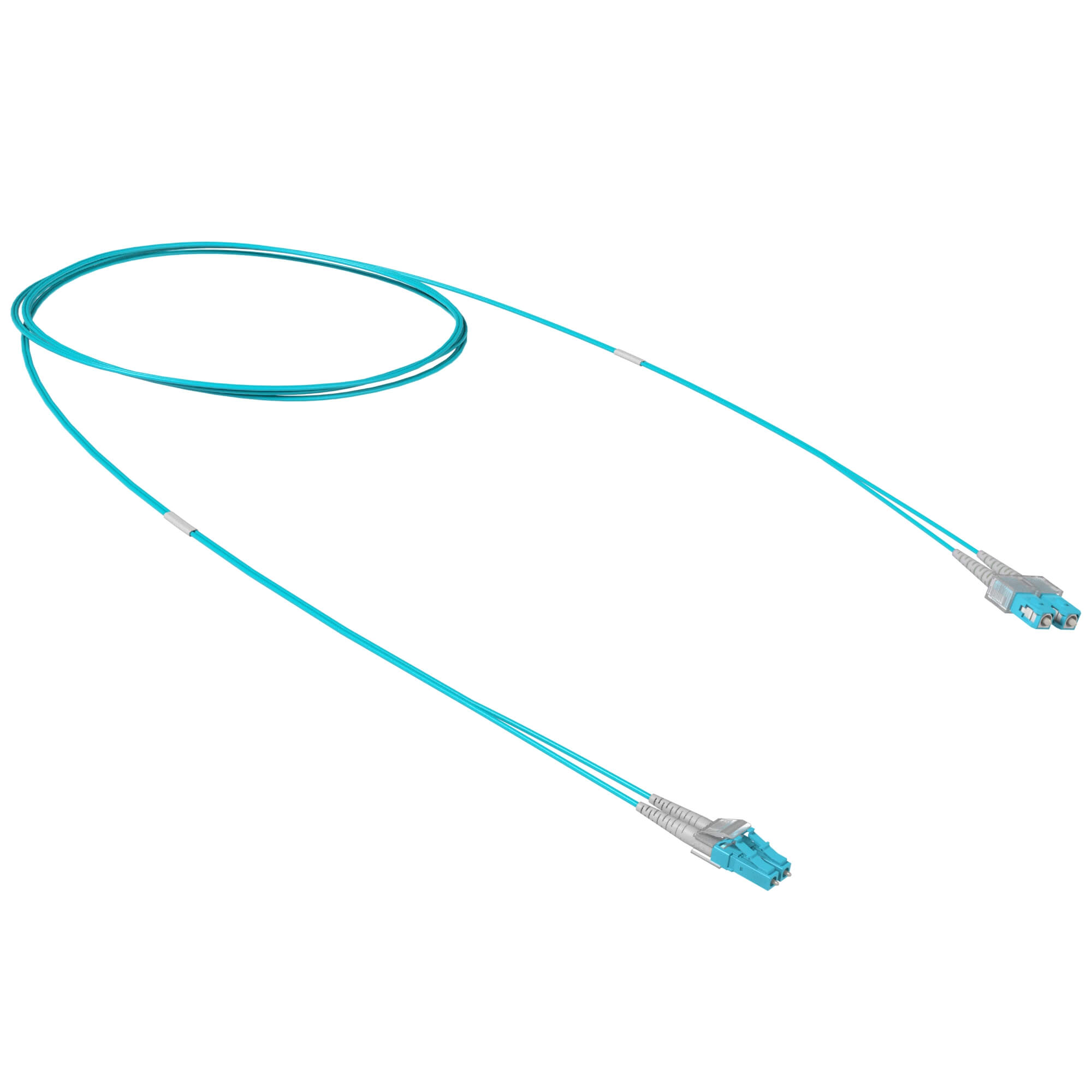 Патч-корд оптический переходной Duplex SC-UPC/LC-UPC, 50/125 OM3, 2 м