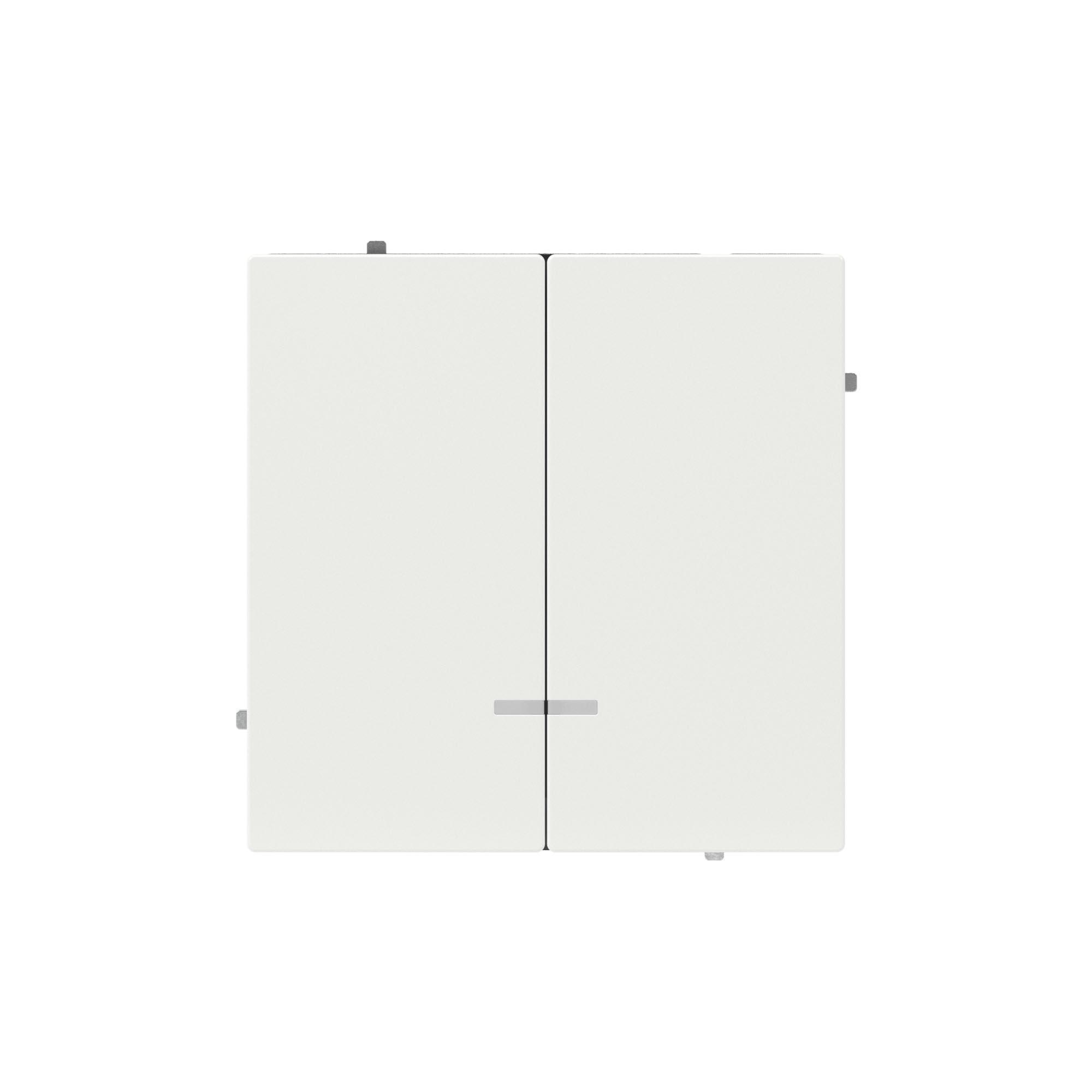 Переключатель двухклавишный с подсветкой, KANT, белая магнолия