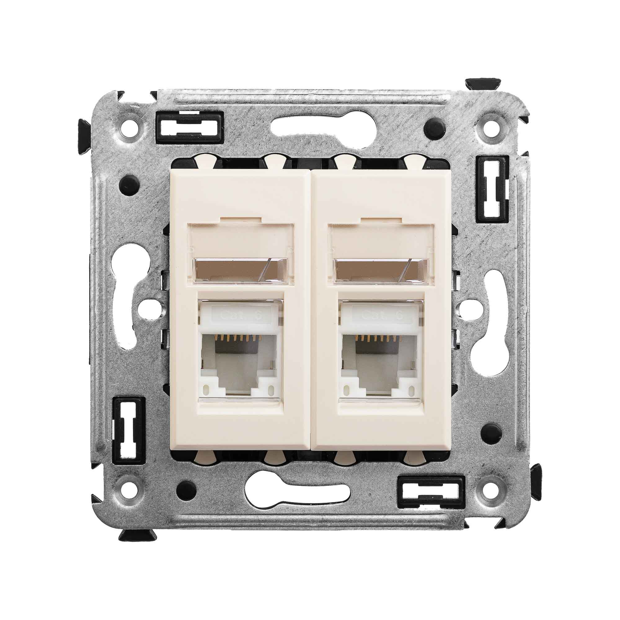 Avanti Розетка RJ-45 в стену, кат.6 двойная, ''Ванильная дымка''