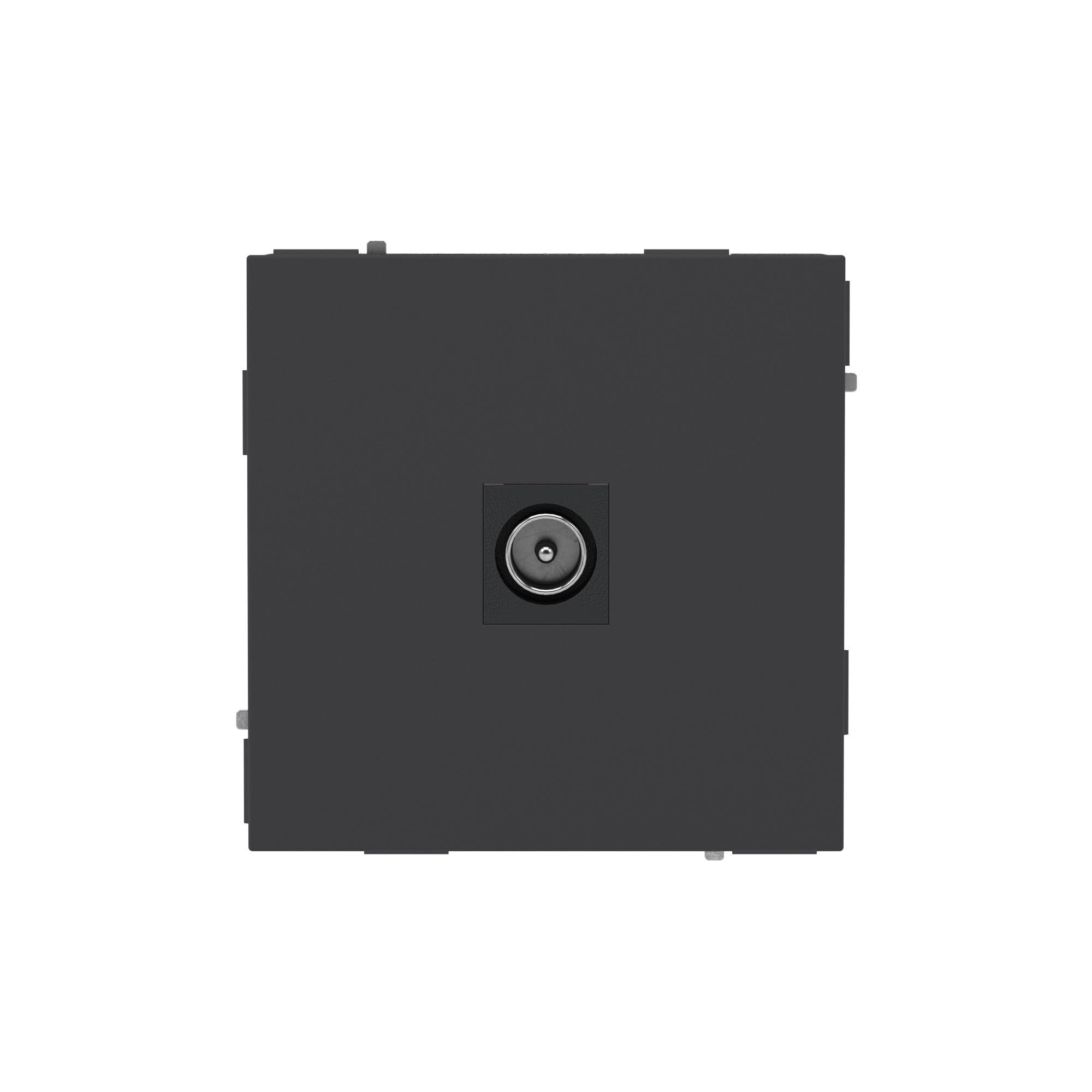 Розетка TV одиночная, KANT, черный уголь