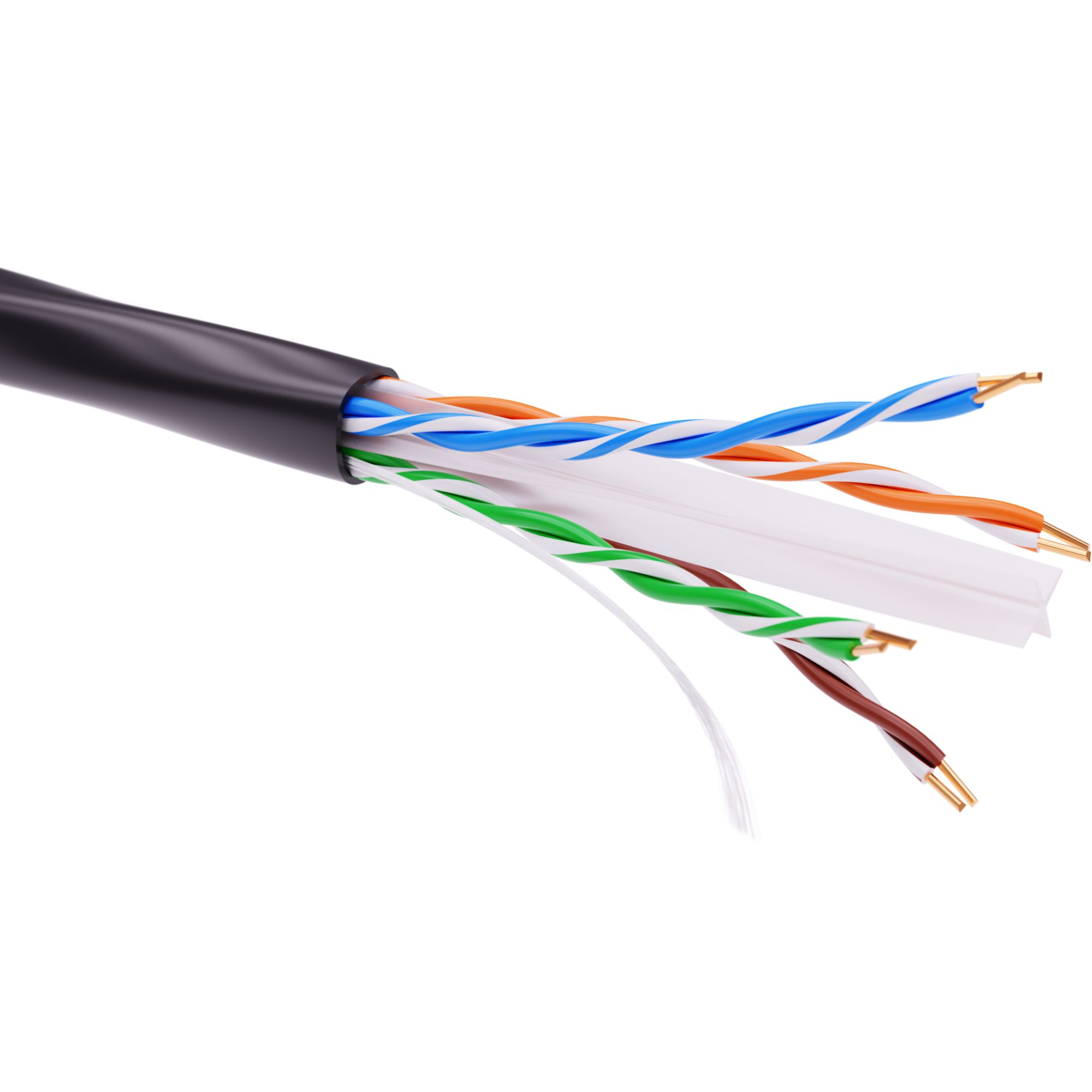 Витая пара U/UTP 4 пары CAT 6 светостабилизированный PE черный коробка 305м