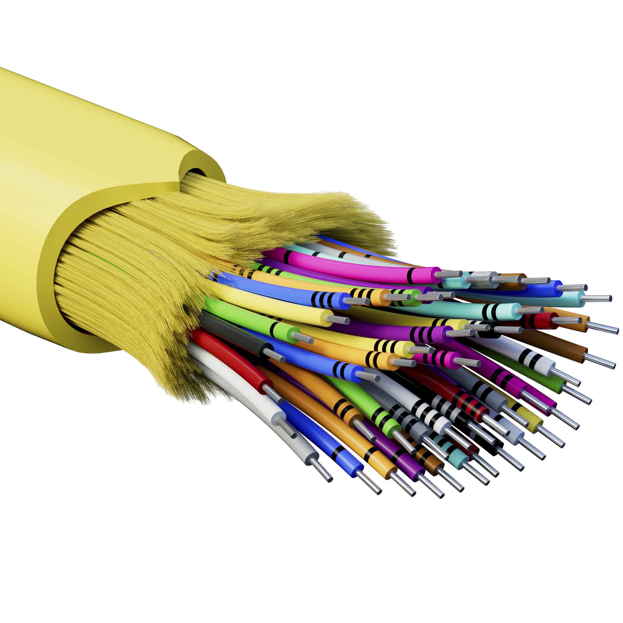 Кабель волоконно-оптический, распределительный, арамидные упрочняющие нити, для внутренней прокладки, нг(A)-HFLTx, 48 ОВ, категорияOS8 (G.652.D) плотный буфер, 0,4 кН, барабан 500 м