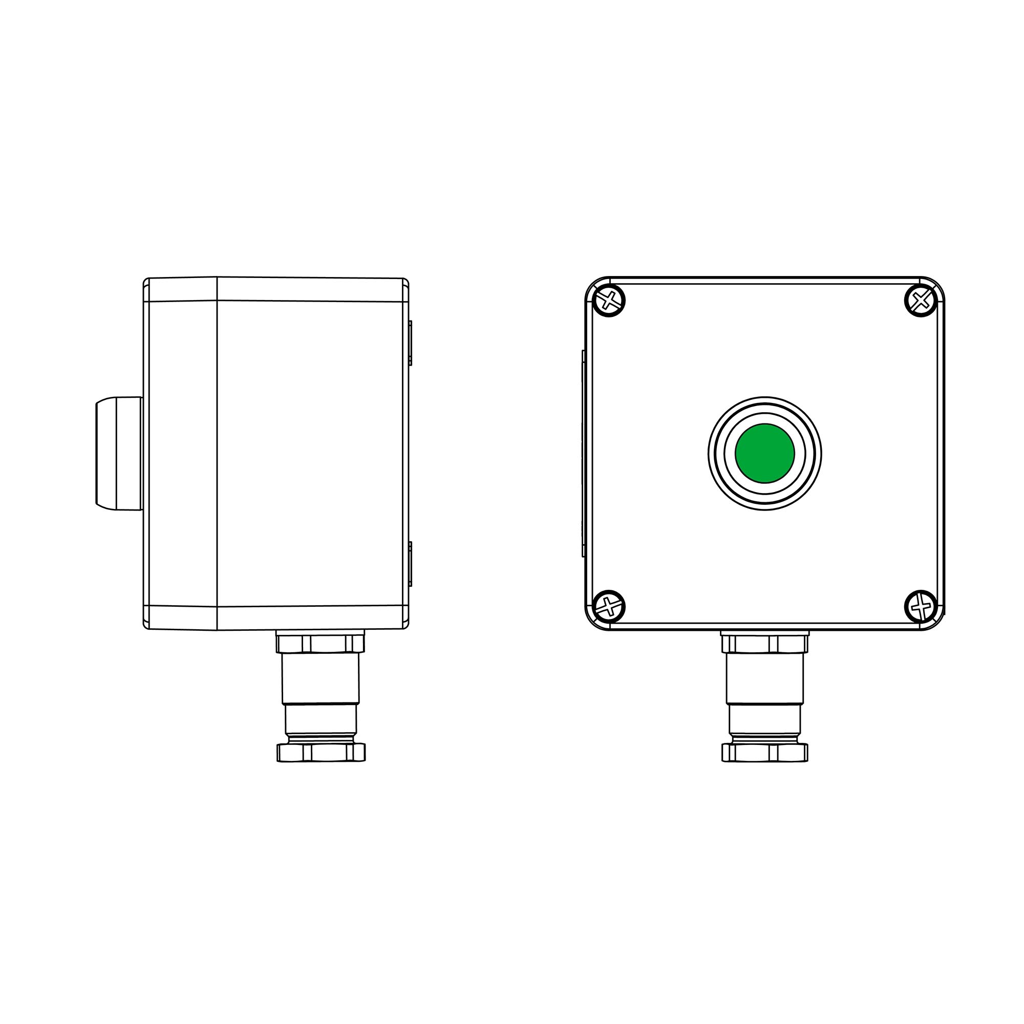 Пост взрывозащищенный управления из полиэстера C PEP-03-(1xP1G(11))-1xKH2MHK(C)1Ex de IIC Т5 Gb / Ex tb IIIC T95°Cdb IP66 / КС
