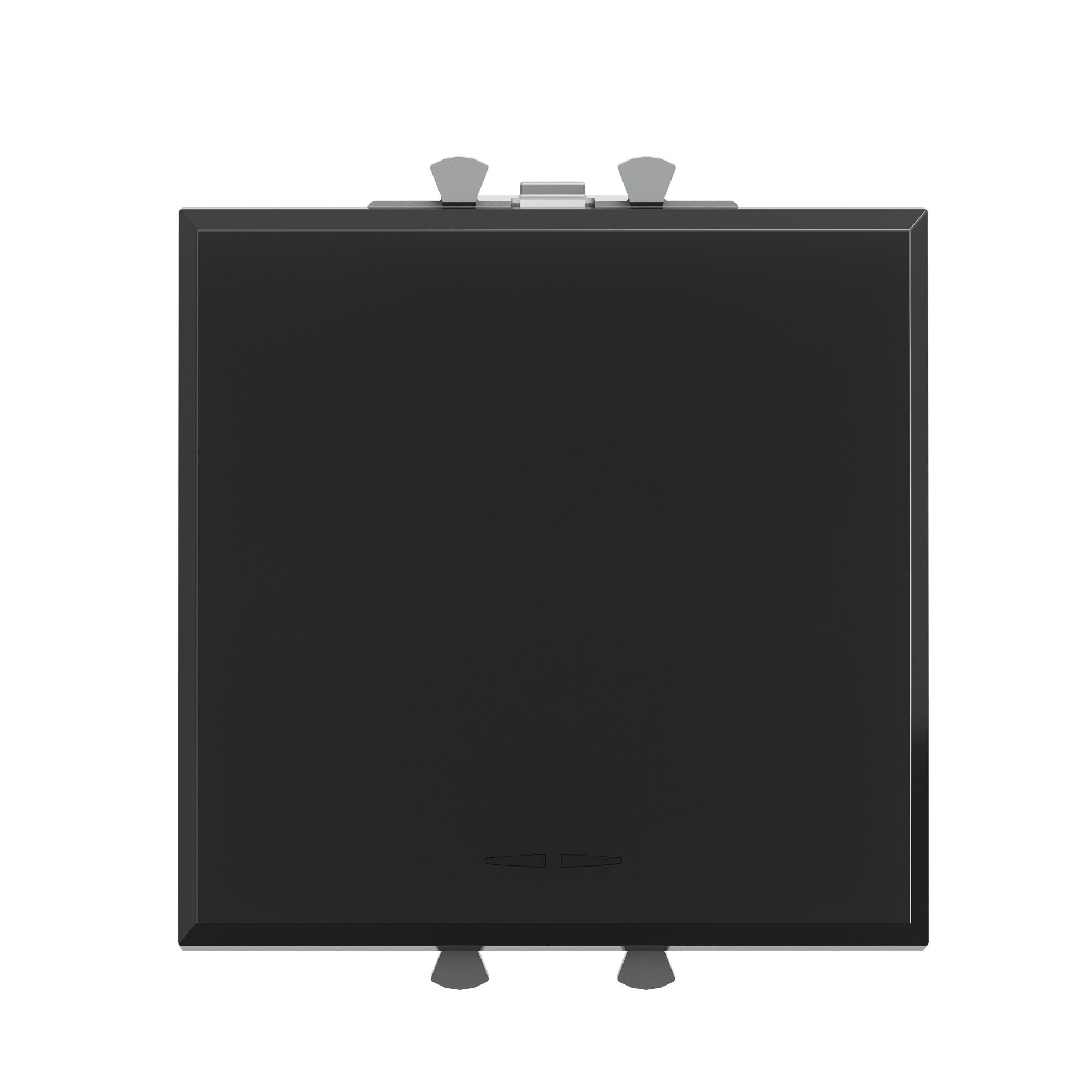 Avanti Выключатель двухполюсный одноклавишный модульный, , Черный квадрат, 2 модуля