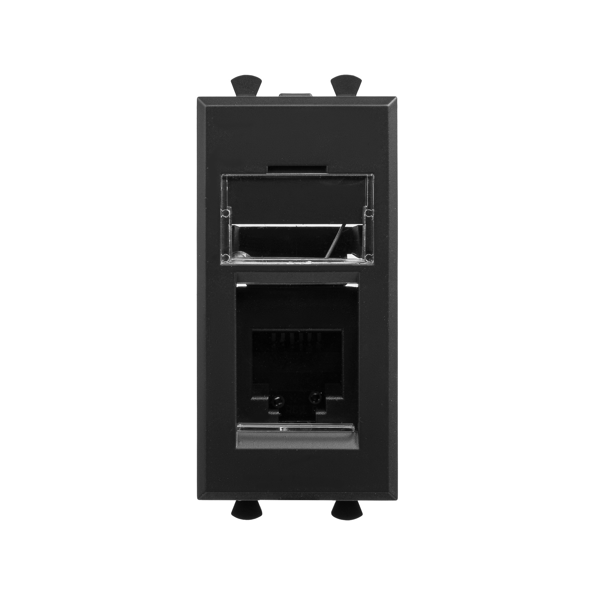 Avanti Телефонная розетка RJ-12 модульная  Черный  матовый 1 модуль