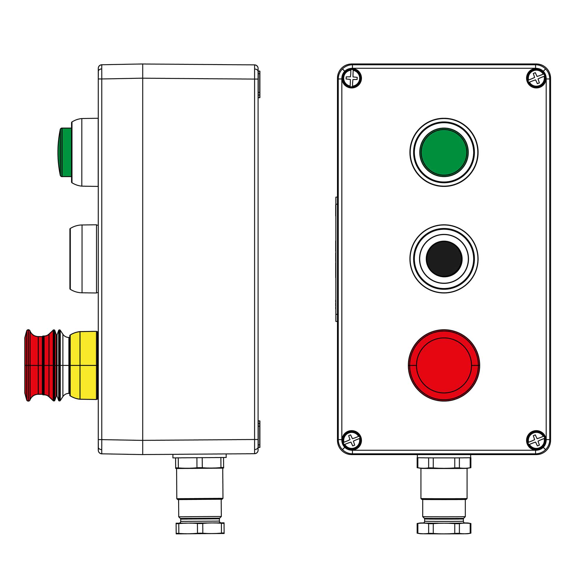 Пост взрывозащищенный управления из полиэстера C PP-04-(1xLG(250)-1xP1B(11)-1xP6E(11))-1xKH2MHK(C)1Ex de IIC Т5 Gb / Ex tb IIIC T95°C Db IP66/КЗ