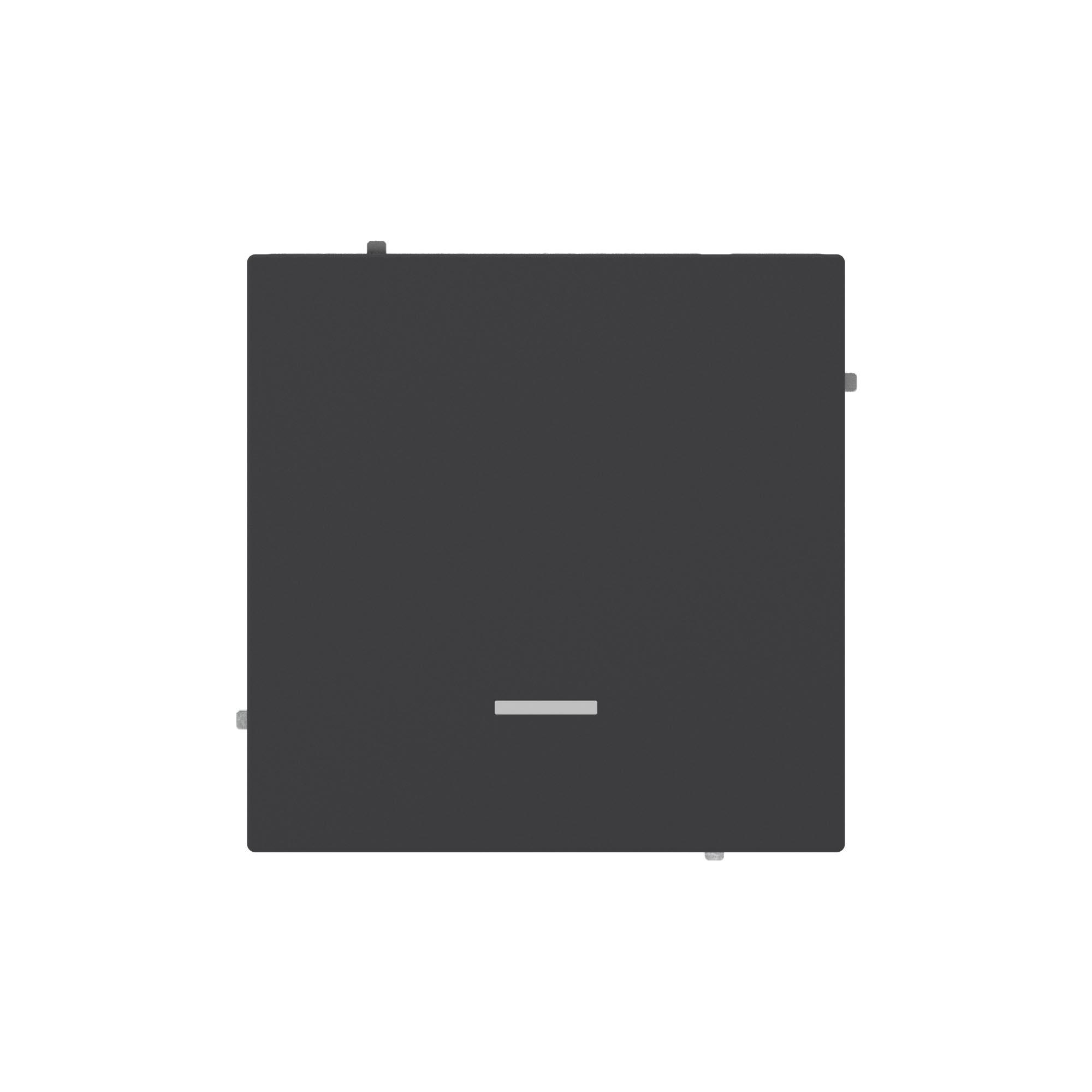 Выключатель одноклавишный с подсветкой, KANT, черный уголь