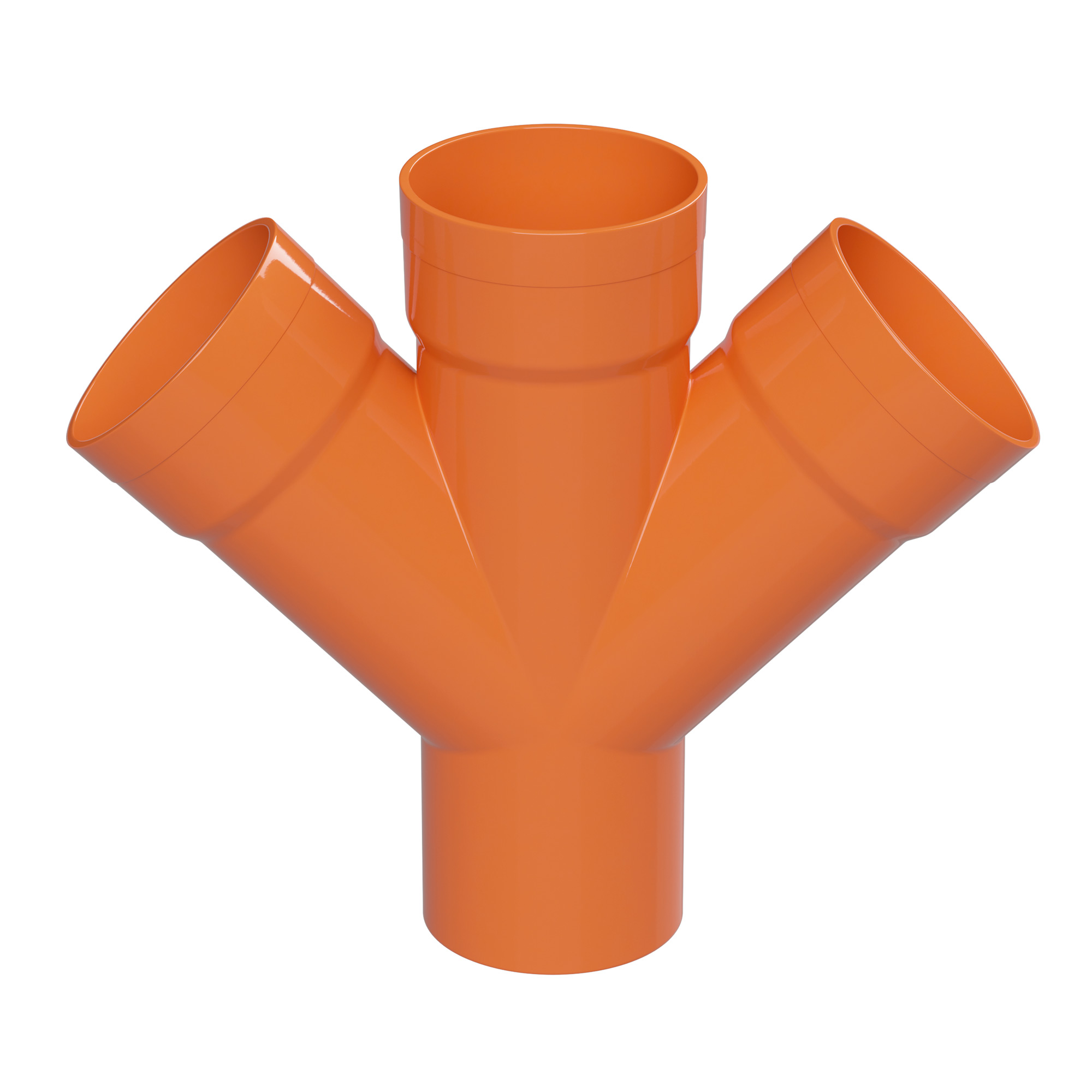 Соединение для четырех двустенных труб D=63 мм четырех5 градусов полипропилен