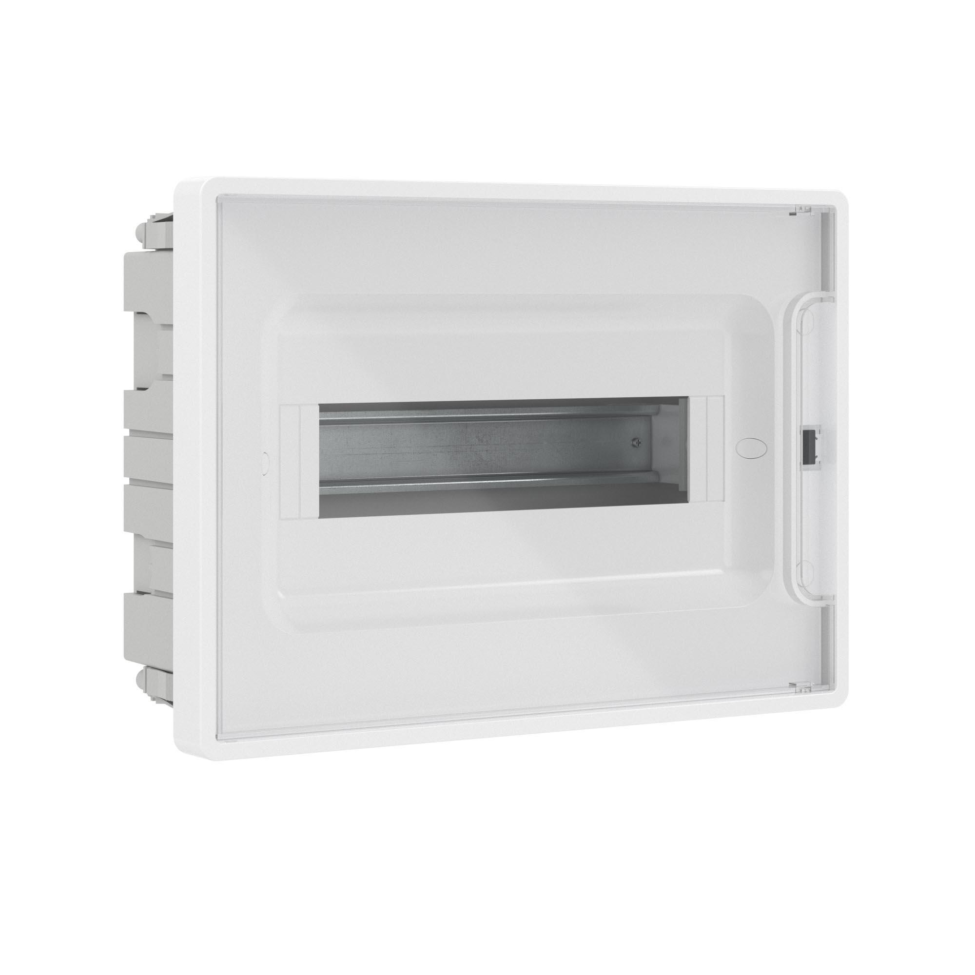 Щиток 12 мод встраиваемый для полых стен Фрейм (FRAME), белый, с прозрачной дверцей, с 2 шинами PEN на 6 и 8 отв.