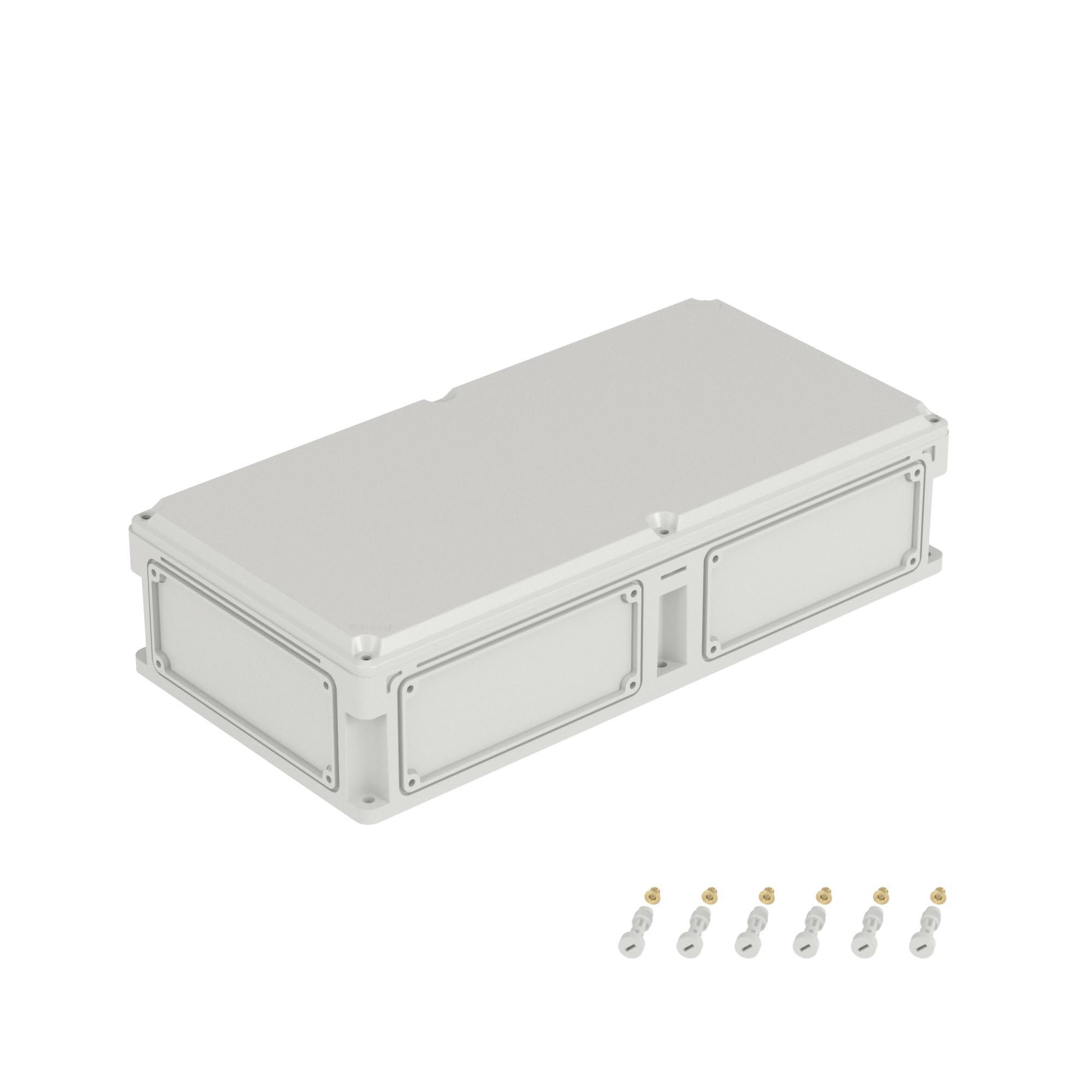 Корпус IP66/IP67, 600х300х146 мм, без МП, с фланцами, непрозрачная крышка H= 21 мм