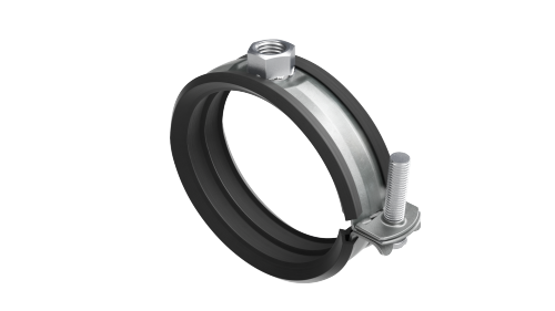 Хомут быстрой фиксации с изоляцией с гайкой М8 для труб d 1''