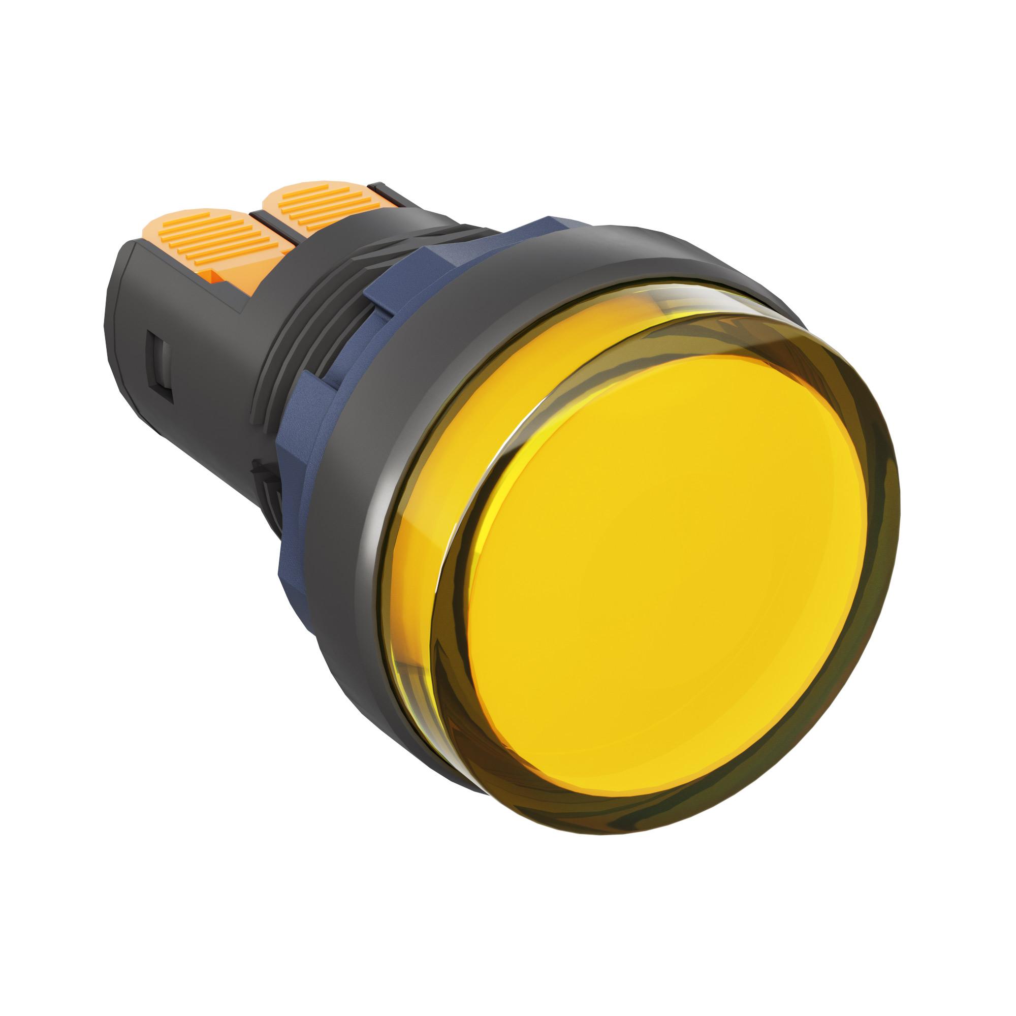 Сигнальная лампа со встроенным диодом 220В, желтая, зажим Plug-In