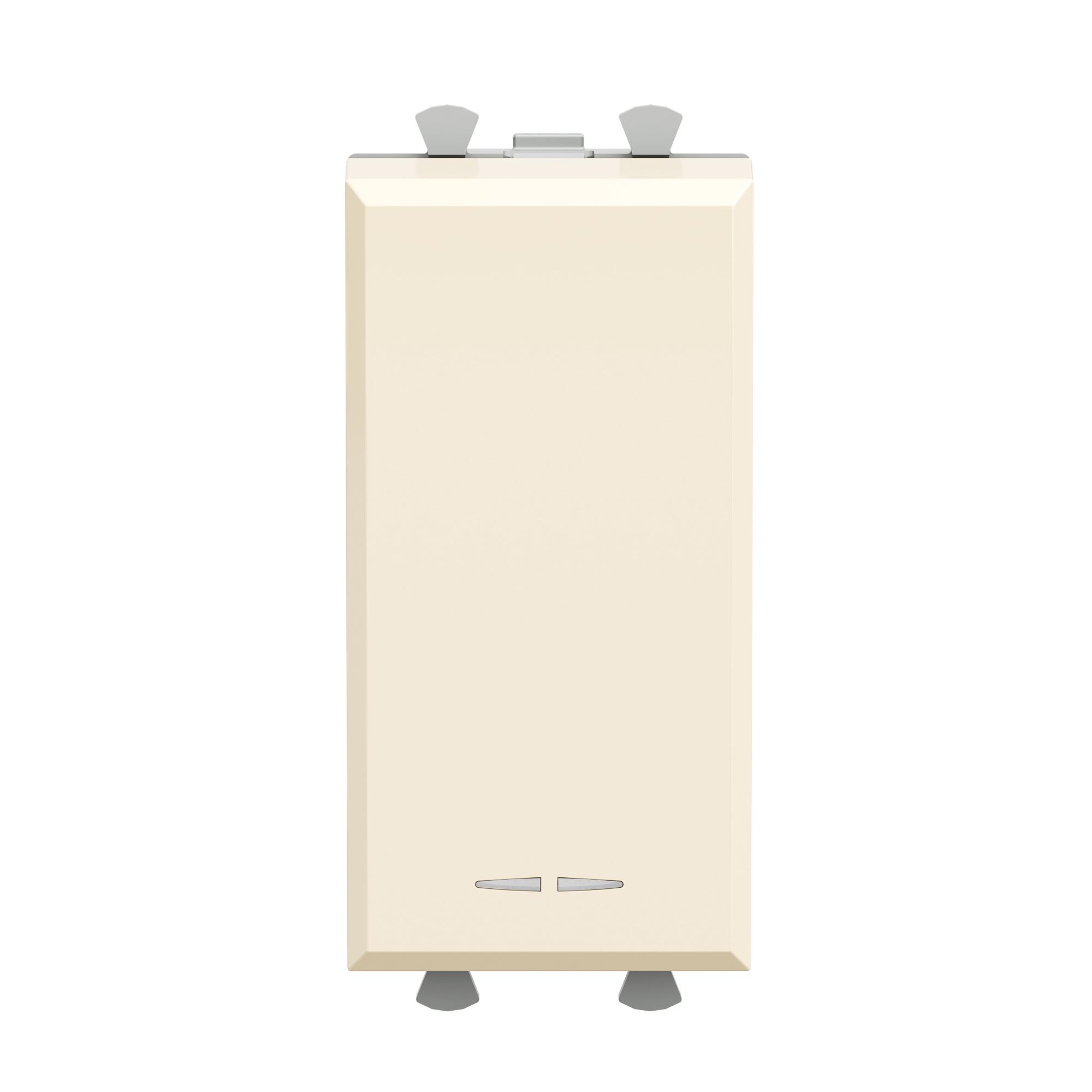 Avanti Выключатель двухполюсный одноклавишный модульный,  Ванильная дымка, 1 модуль