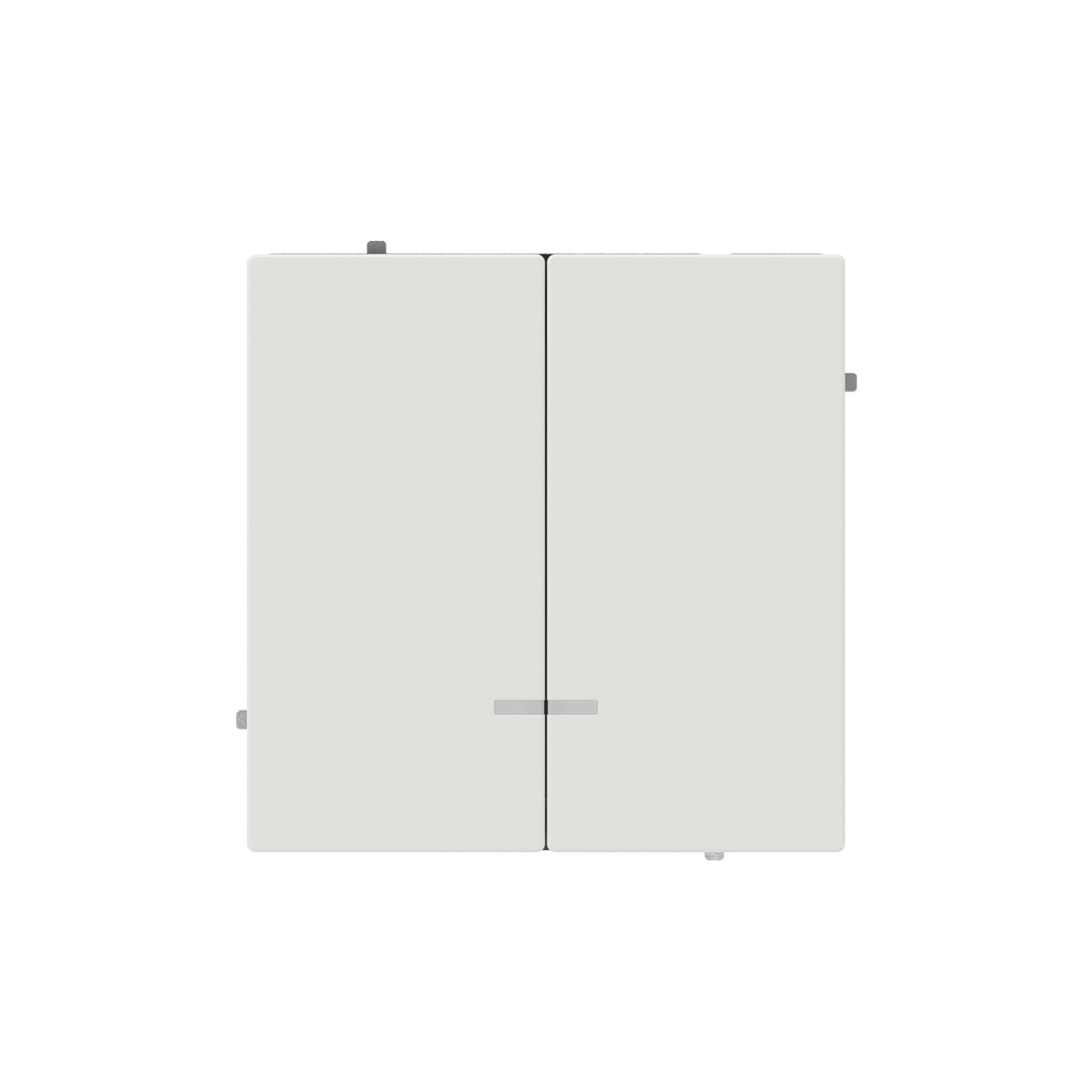 Переключатель двухклавишный с подсветкой, KANT, белый песок