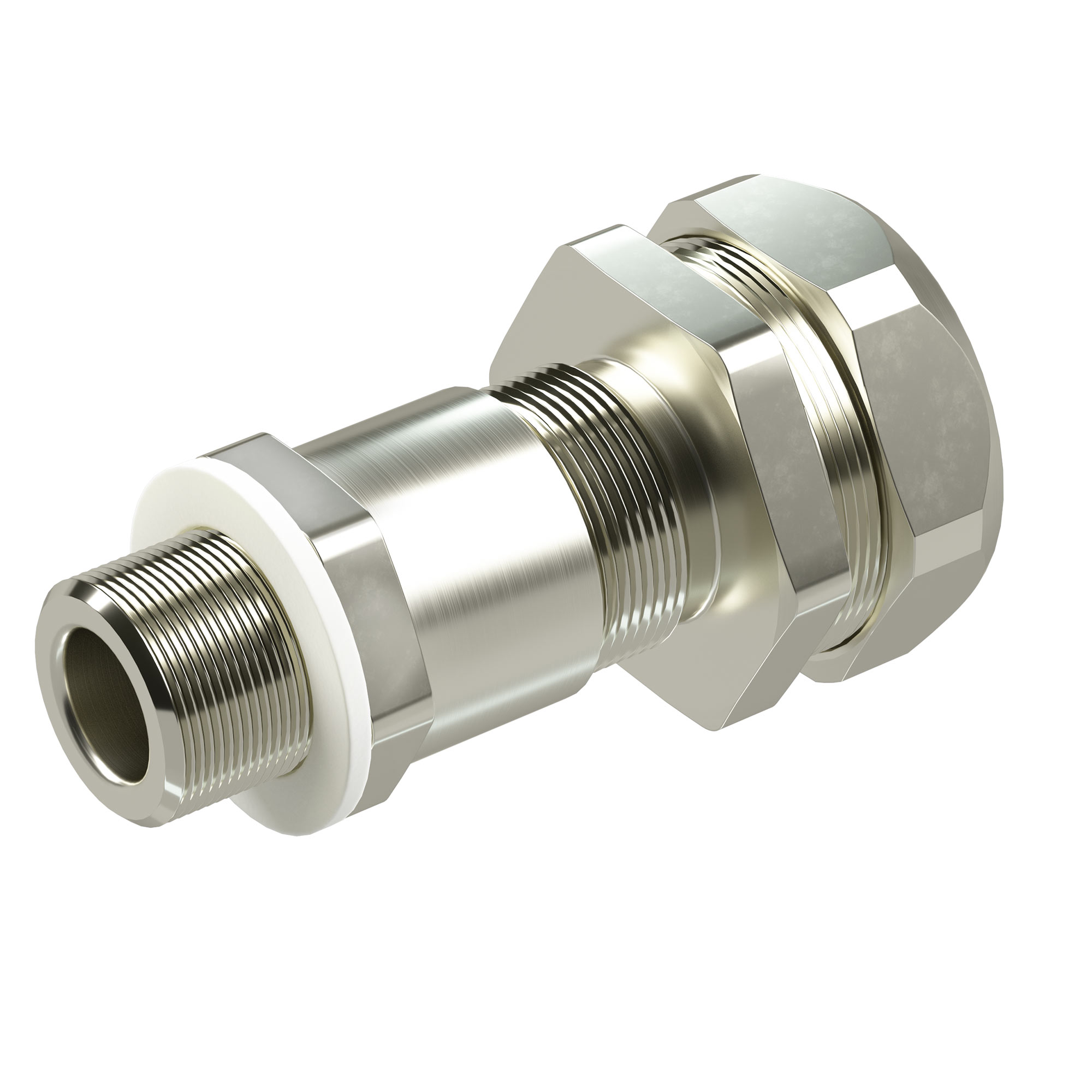 Взрывозащищенный кабельный ввод серии КАЕРМ для бронированного и небронированного кабеля в металлорукаве COSMEC Dn:20 М20х1,5 d:5,8-12мм.Никелированнаялатунь IP66/IP68