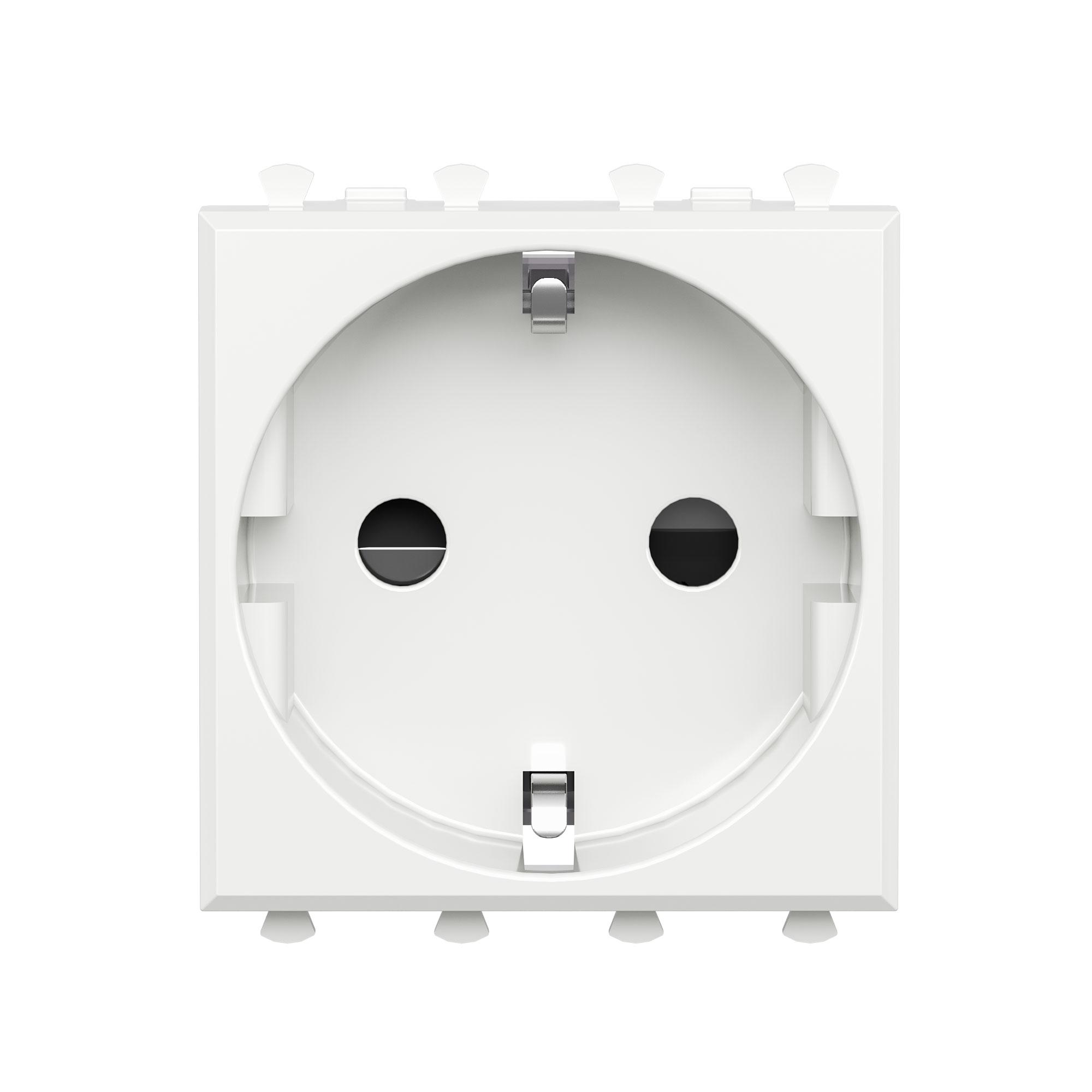 Розетка модульная, 2P+E, с з/ш, Avanti, белое облако, 2 модуля