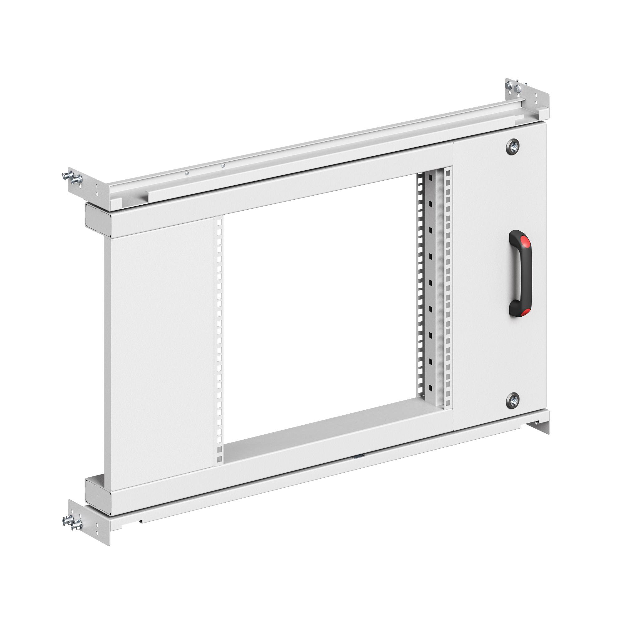 Рама поворотная частичная, центрированная 9U для 19 оборудования для корпусов CQE & CQE N, ВхШ 600х1000 мм