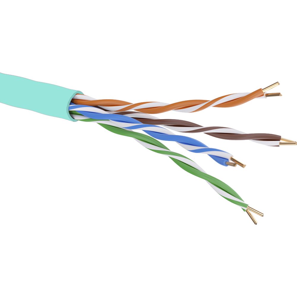 Витая пара U/UTP 4 пары CAT 6A нг(А)-LS аква катушка 500м