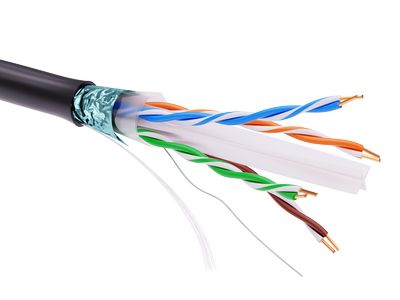 Витая пара F/UTP 4 пары CAT 6 PE черный 305м