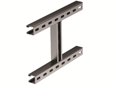 Крепление H-образное к вертикальной двутавровой балке 200 мм горячеоцинкованное