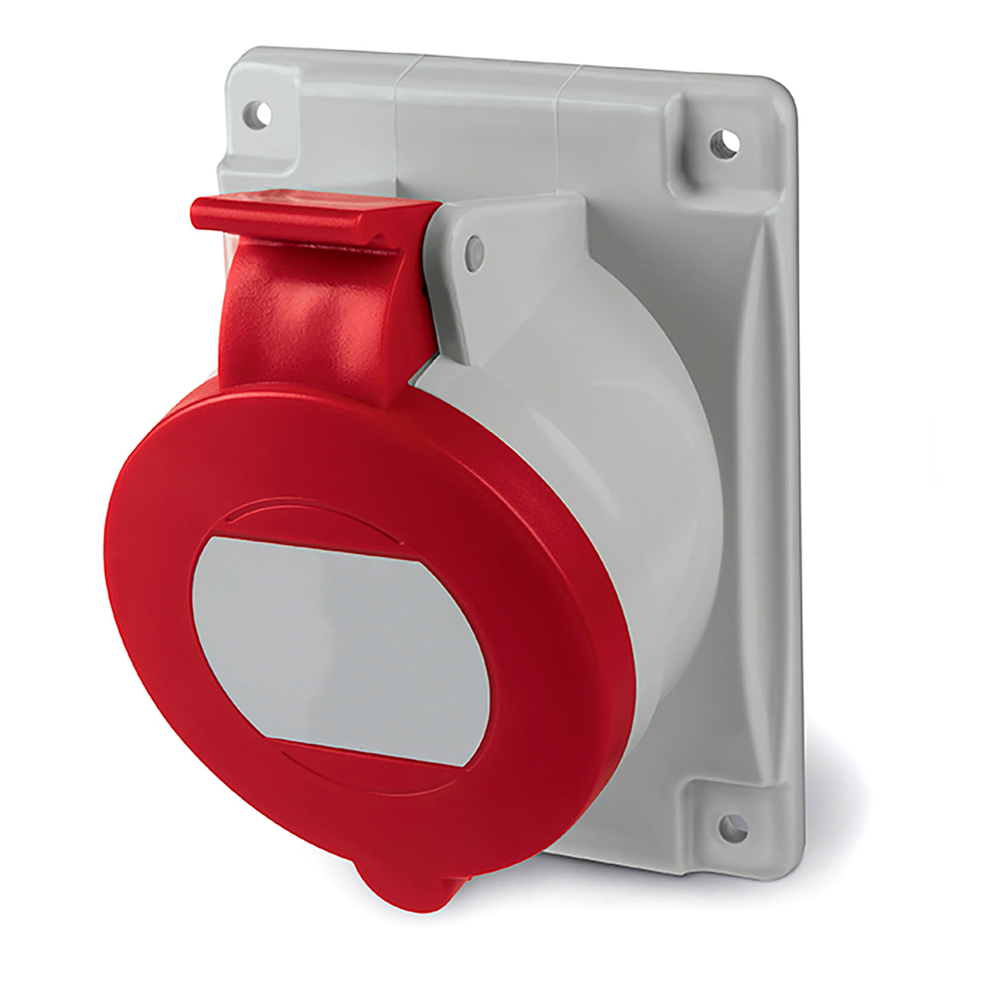 Розетка скрытой установки с наклоном  IP44 32А 3P+E 400В. Пружинный зажим.