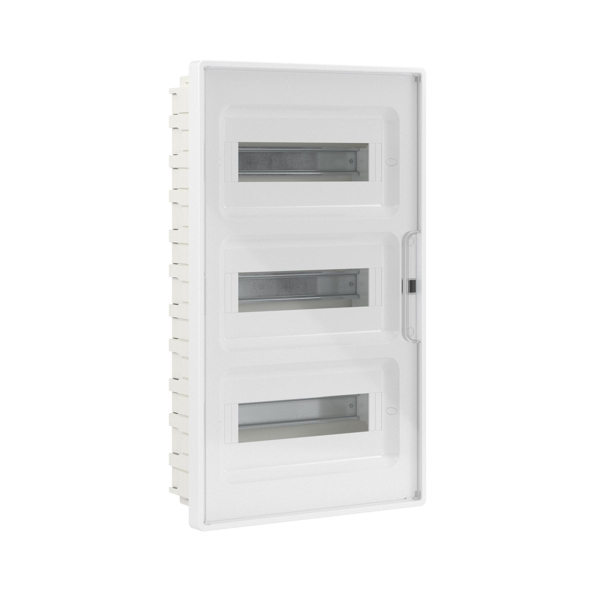 Щиток 36 мод встраиваемый Фрейм (FRAME), белый, с прозрачной дверцей, с 4 шинами PEN (2шт на 8 отв. и 2шт на 10 отв.)