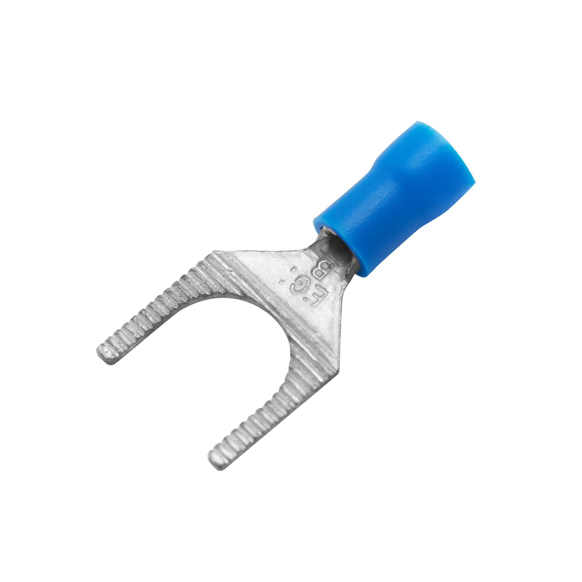 Наконечник вилочный НВИ 2.5-8 синий QUADRO (100шт) с изолированным фланцем