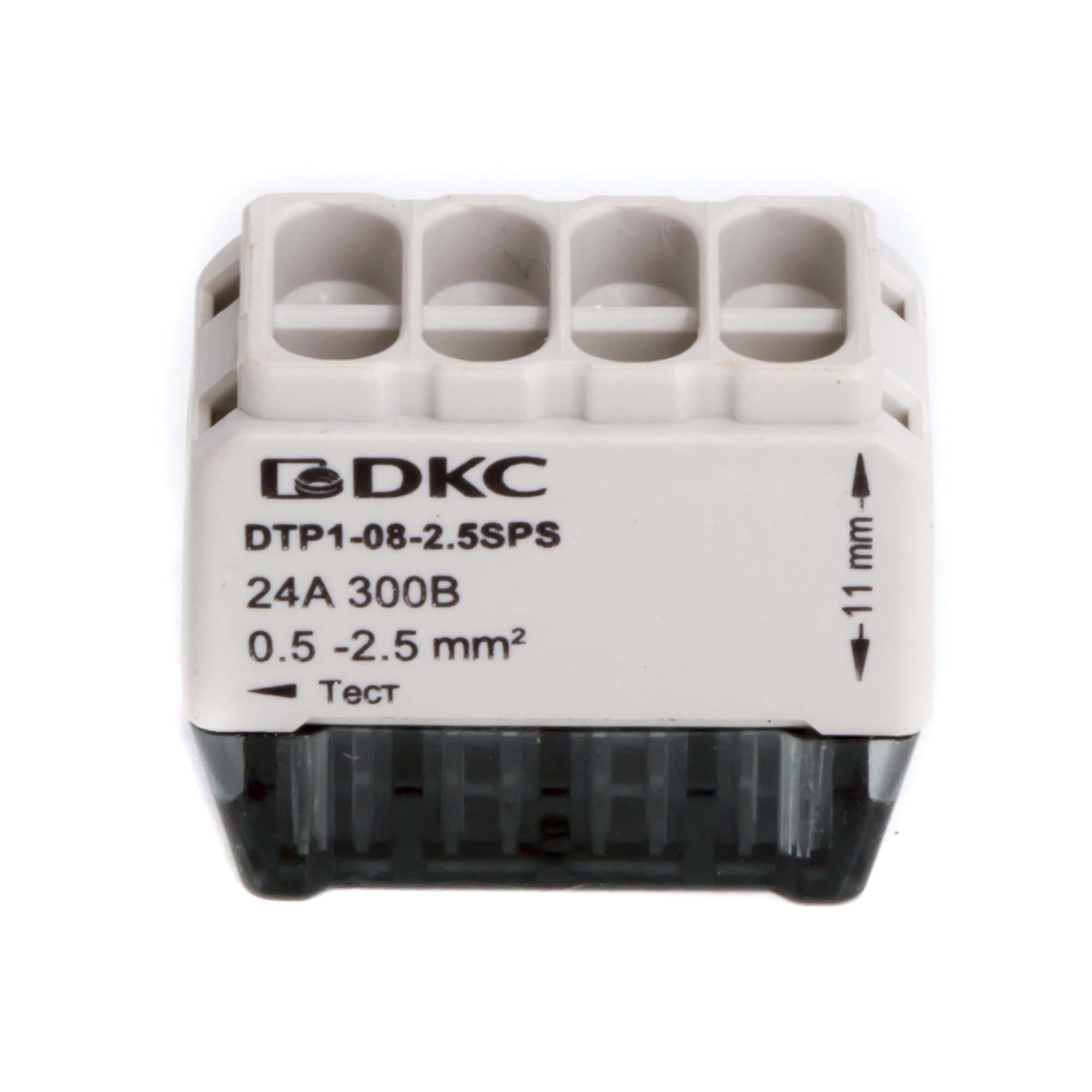 Клемма строительно-монтажная (СМК) на 8 проводника до 2.5 кв. мм. на токи до 24А (серая)