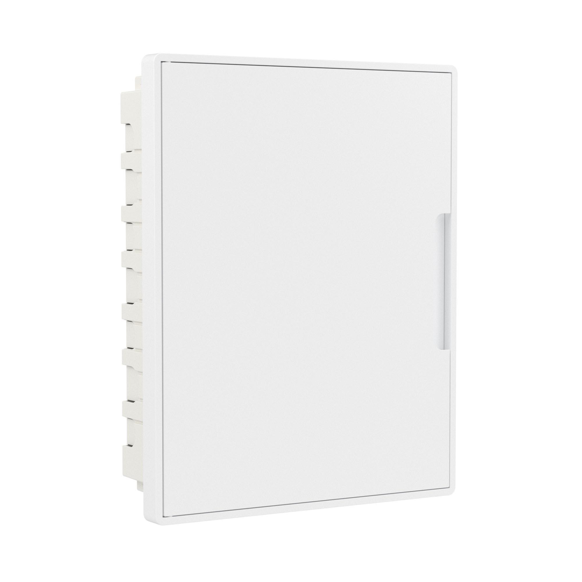 Щиток 24 мод встраиваемый слаботочный Фрейм (FRAME), белый, с белой дверцей, с монтажной платой, 1 розеткой (арт. 45005) и 1 коробкой (арт. 10033)