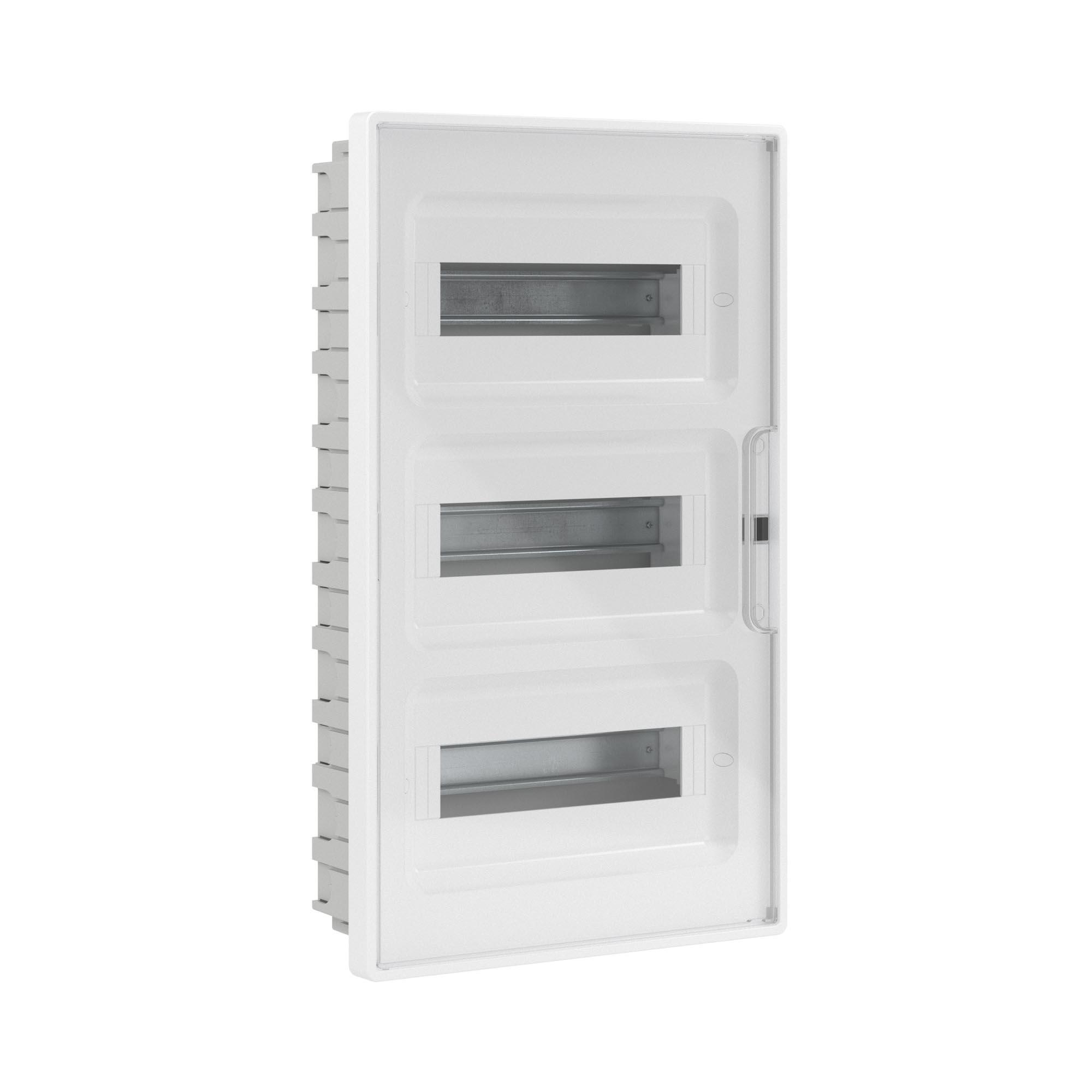 Щиток 36 мод встраиваемый для полых стен Фрейм (FRAME), белый, с прозрачной дверцей, с 4 шинами PEN (2шт на 8 отв. и 2шт на 10 отв.)