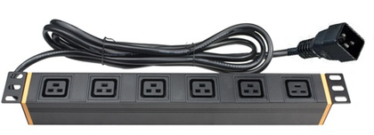 Блок распределения питания для 19дюйм шкафов, 16A 6 ХC19, вх. разъём C20