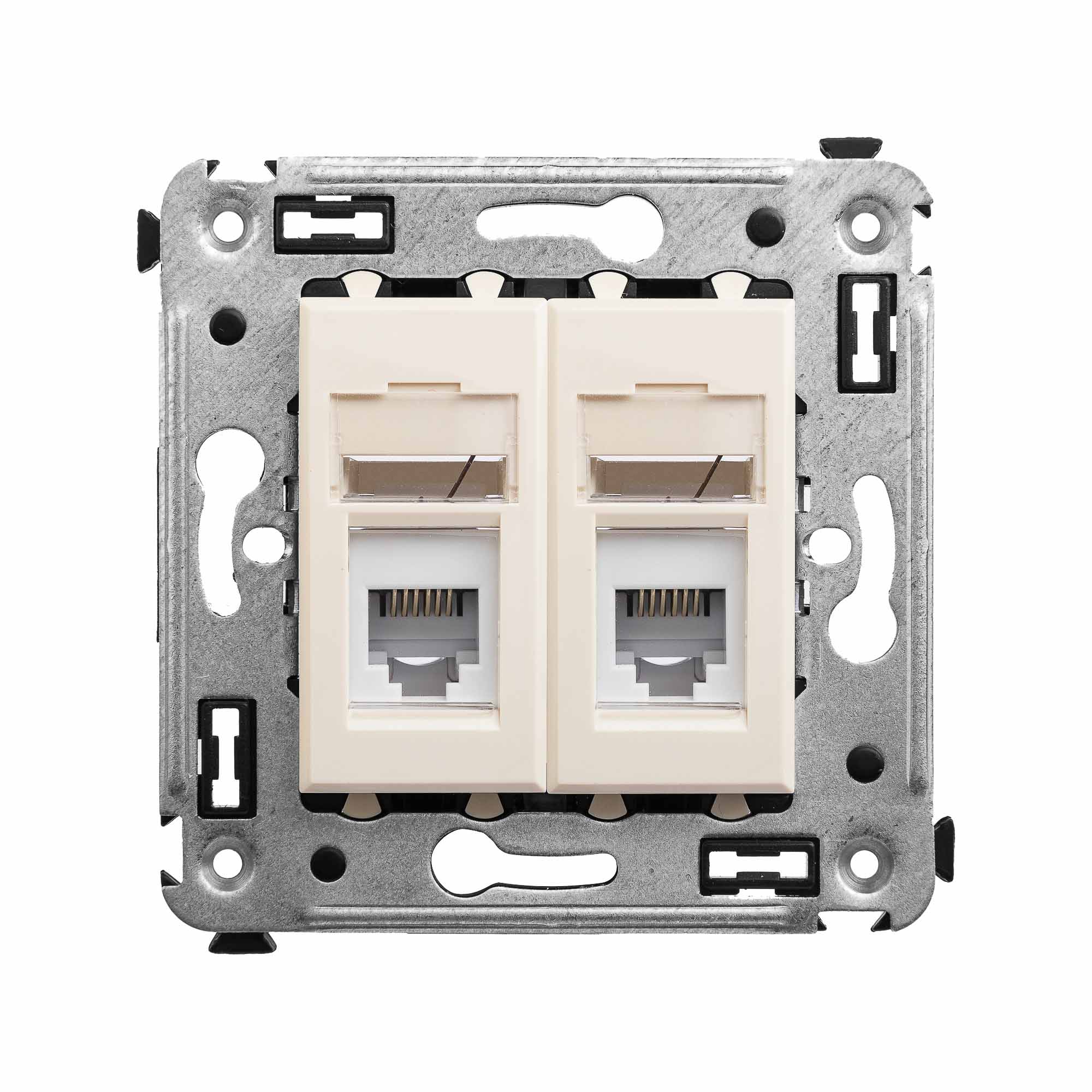 Avanti Розетка телефонная в стену двойная, ''Ванильная дымка''