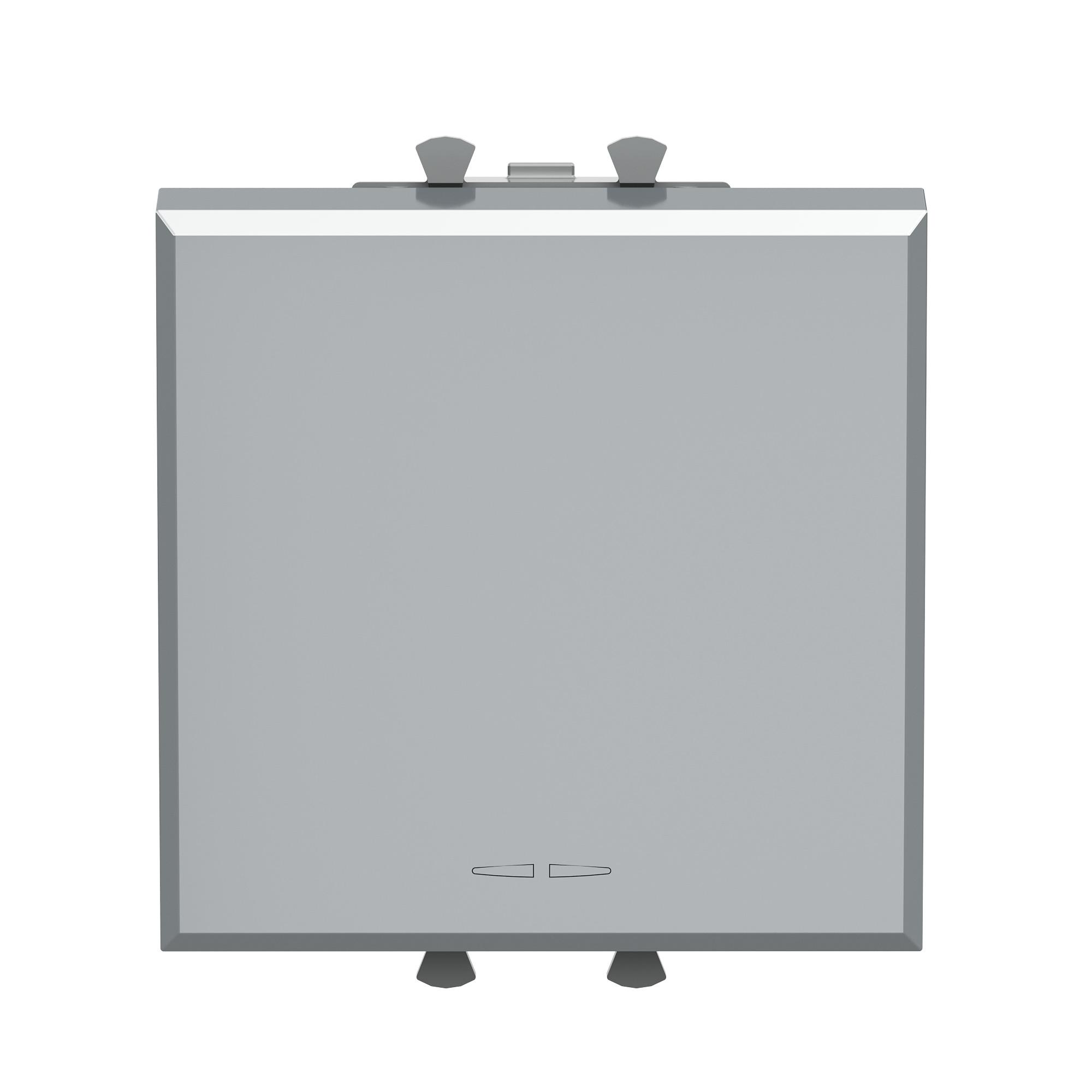 Переключатель одноклавишный модульный, Avanti, закаленная сталь, 2 модуля