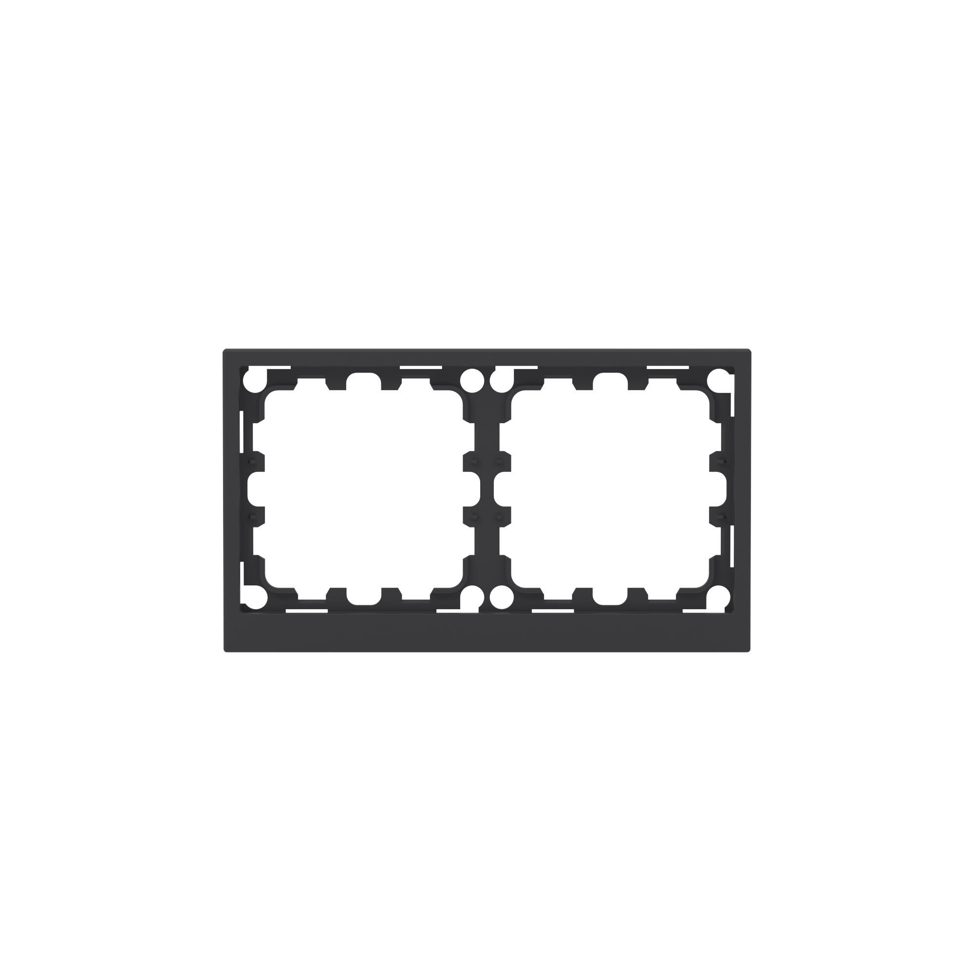 Рамка на 2 поста, KANT, черный уголь