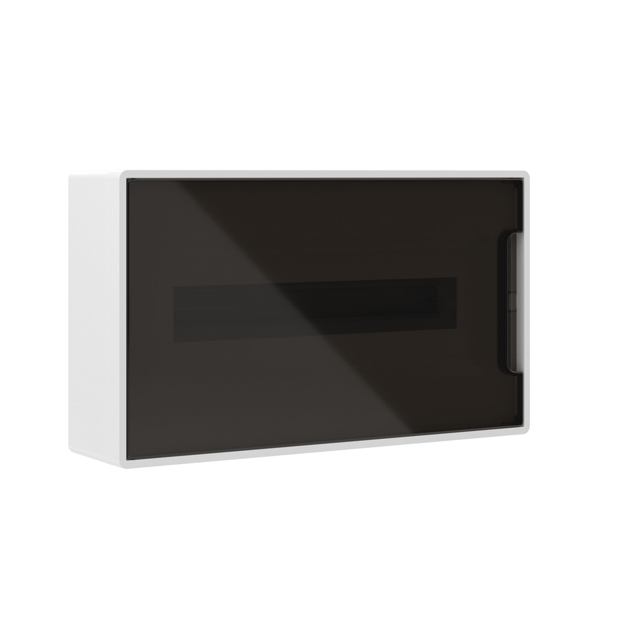 Щиток 18 мод настенный Фрейм (FRAME), белый, с тонированной дверцей, с 2 шинами PEN на 8 и 10 отв.