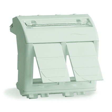 Адаптер для двух информационных разъемов Кейстоун (Keystone), слоновая кость, 2мод.