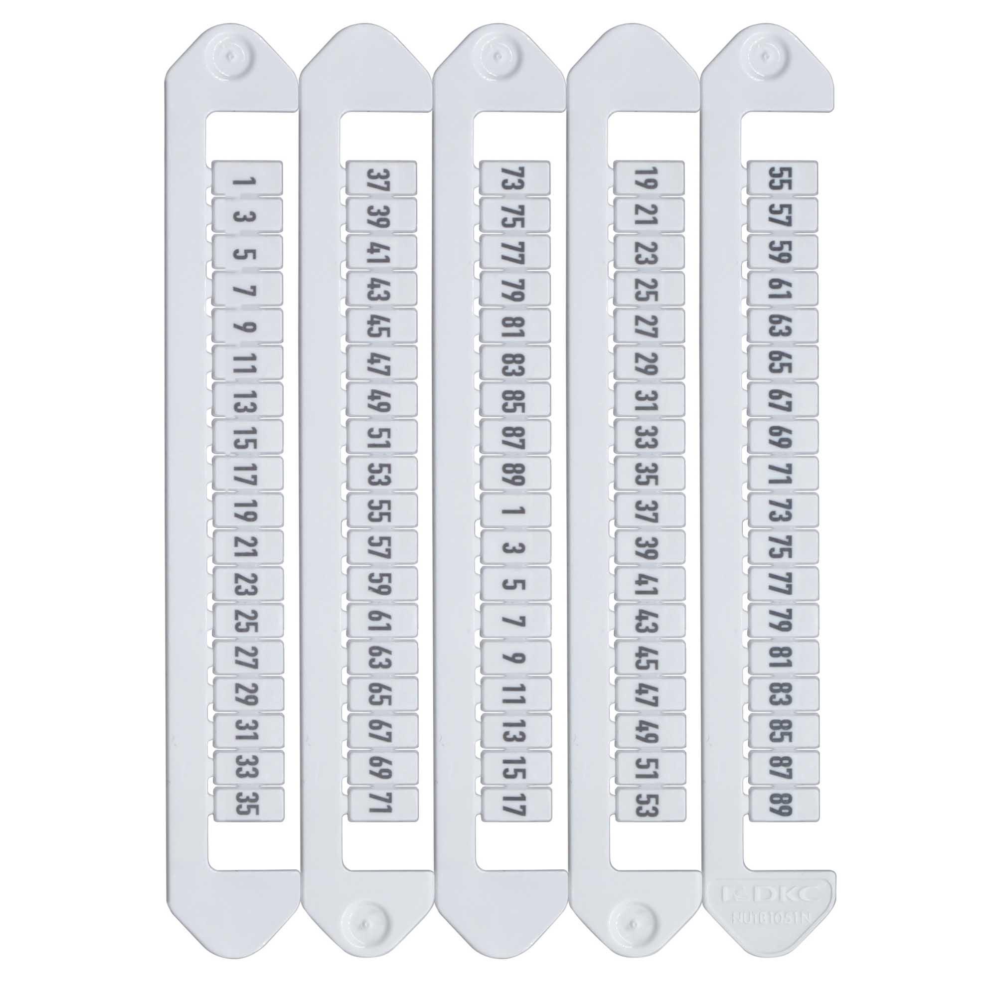 Маркировка для клемм, ширина 5 мм, от 2 до 90, горизонтальная ориентация