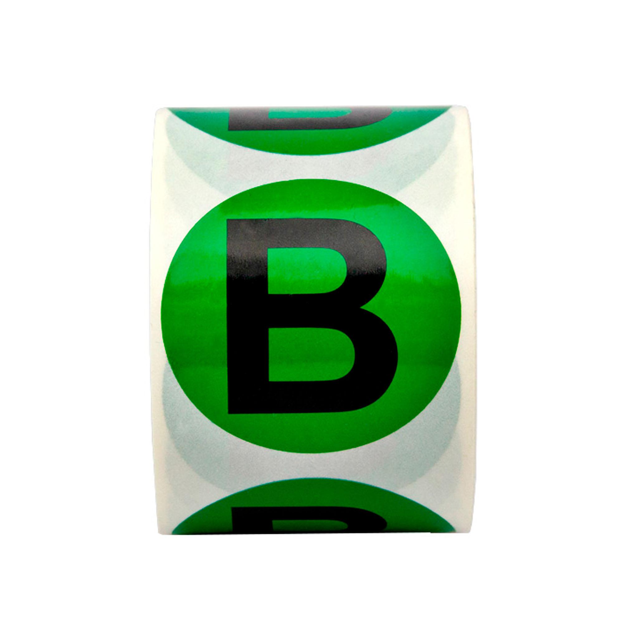 Маркировка электрических шин.Диаметр 20мм, круг.  Цвет - зеленый, символ - "В" черного цвета. Упак  овка - 500 шт.