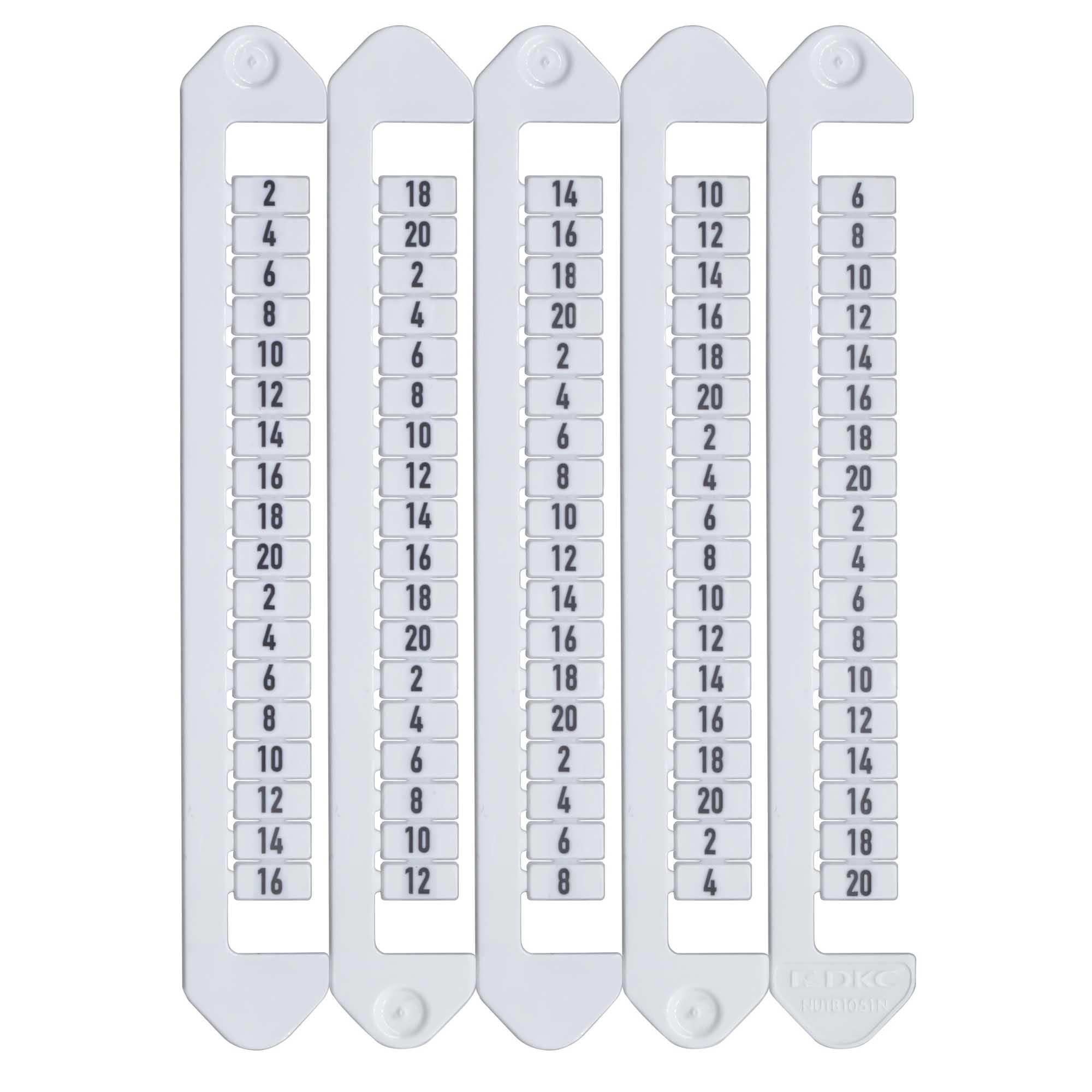 Маркировка для клемм, ширина 5 мм, от 22 до 40, вертикальная ориентация