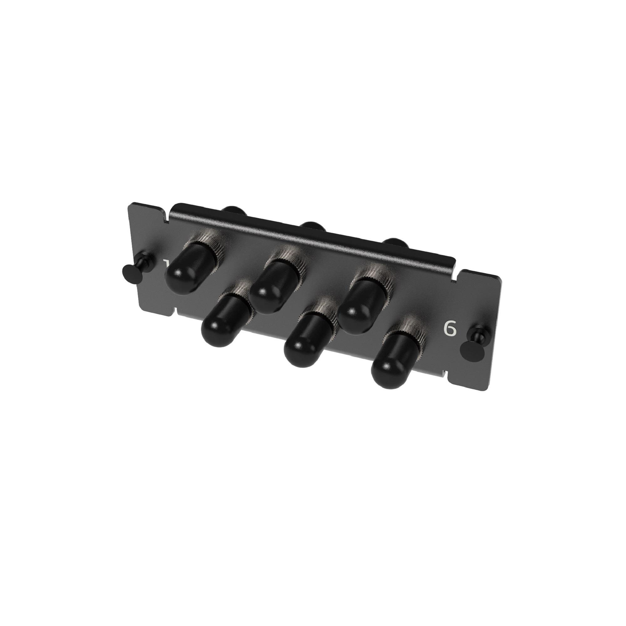 Адаптерная планка с установленными 6 x ST адаптерами,  1U