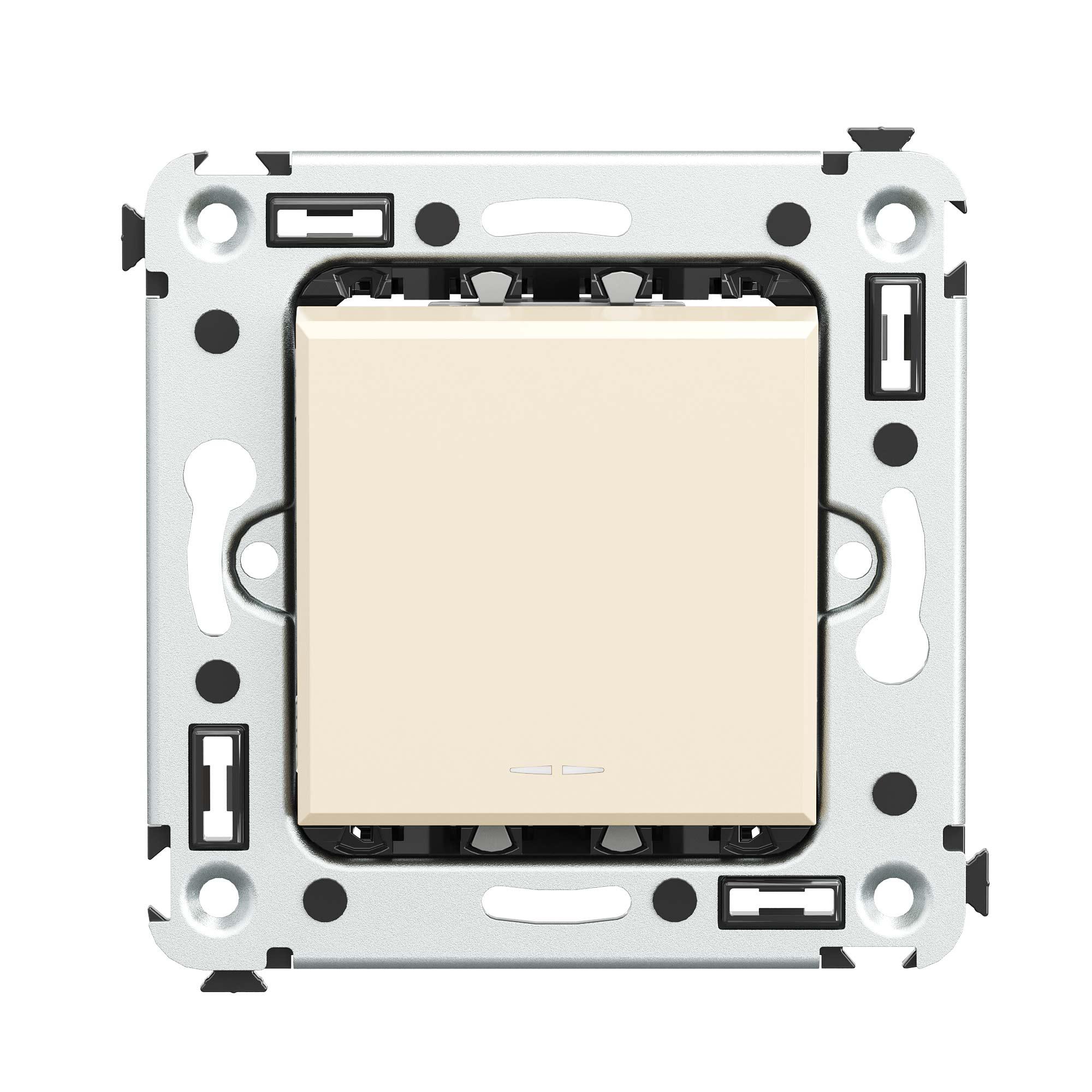 Avanti Выключатель одноклавишный, в стену, Ванильная дымка